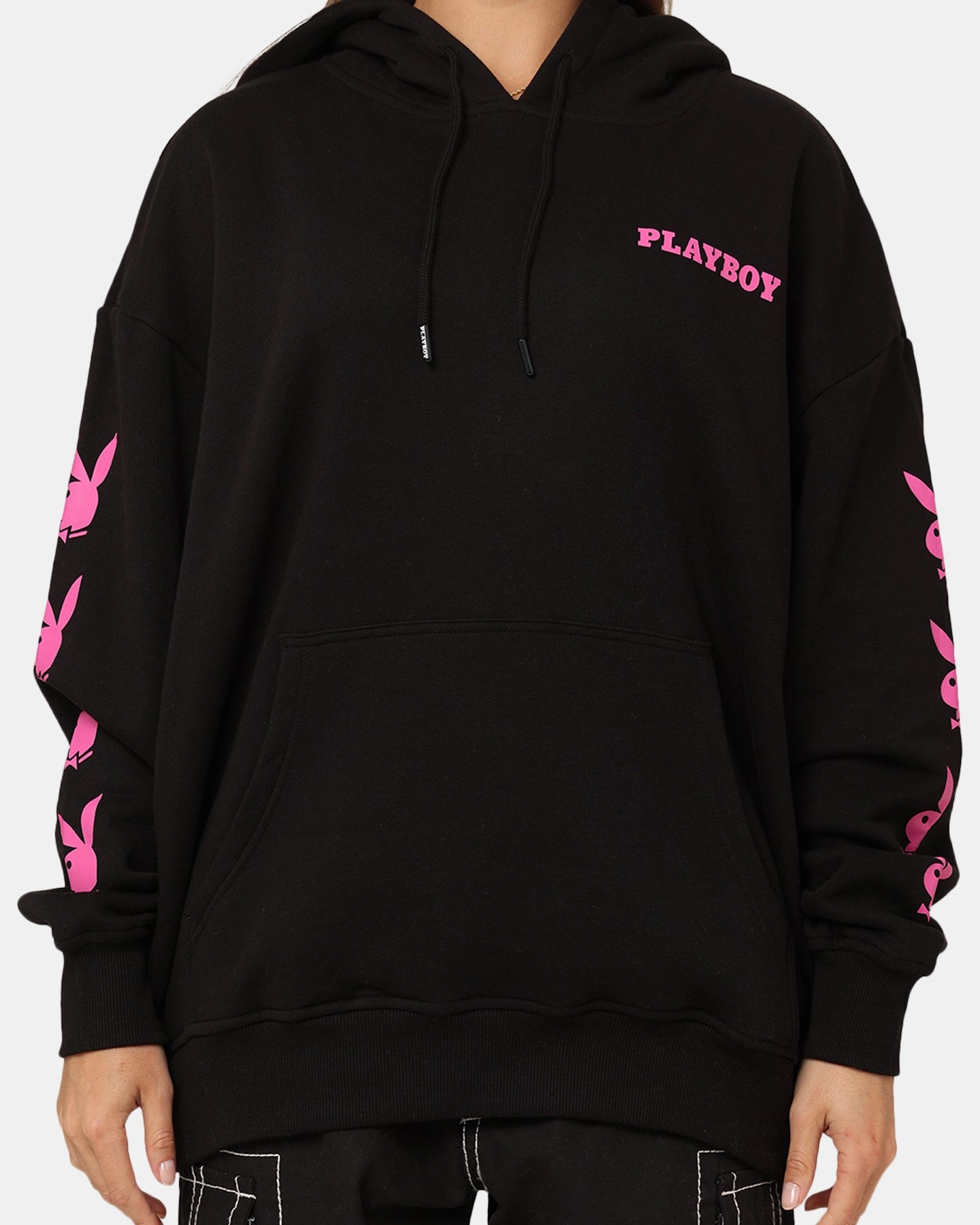Contribute Playboy Side Bunny Stack Hoodie Black