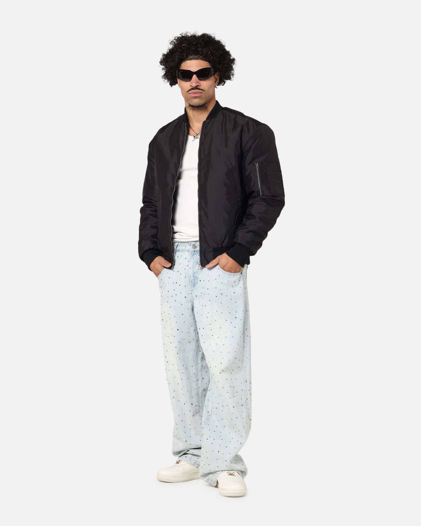 Hardware Saint Morta Gothic Noir Bomber Jacket Black