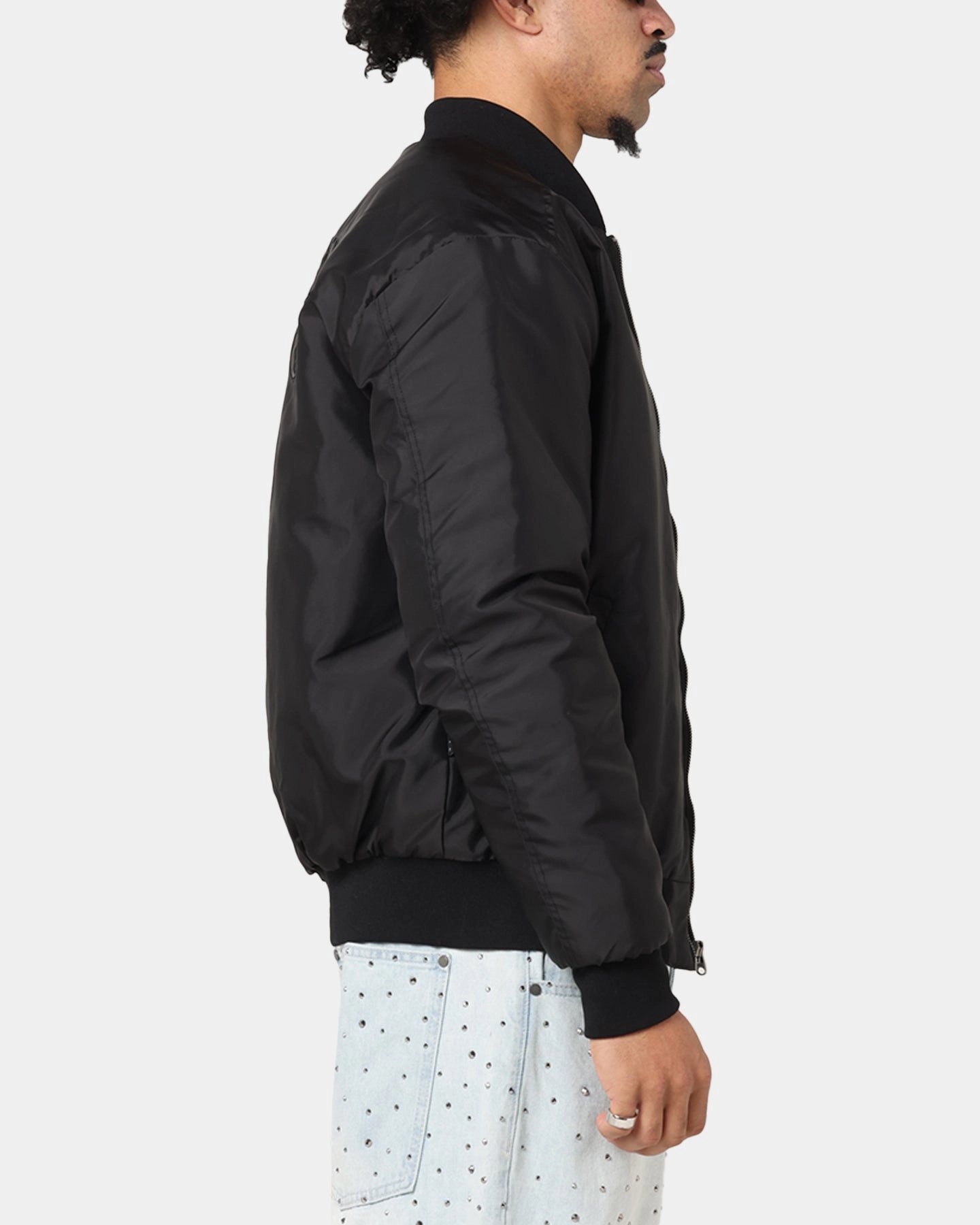 Saint Morta Gothic Noir Bomber Jacket Black Fade Resistant Dye