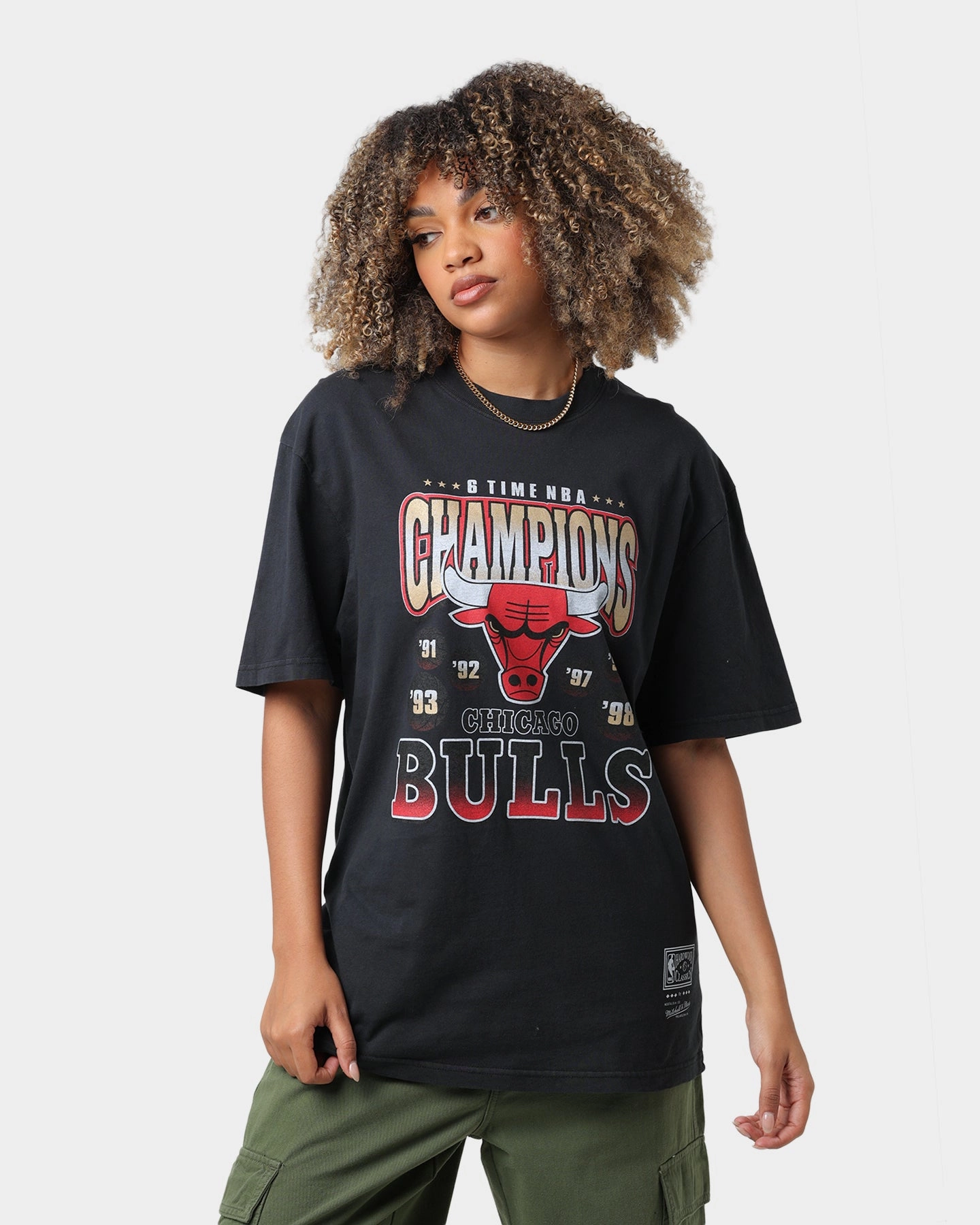 Mitchell & Ness Chicago Bulls Vintage Champ T-Shirt Black Outdoor Trend Look Chill Comfort