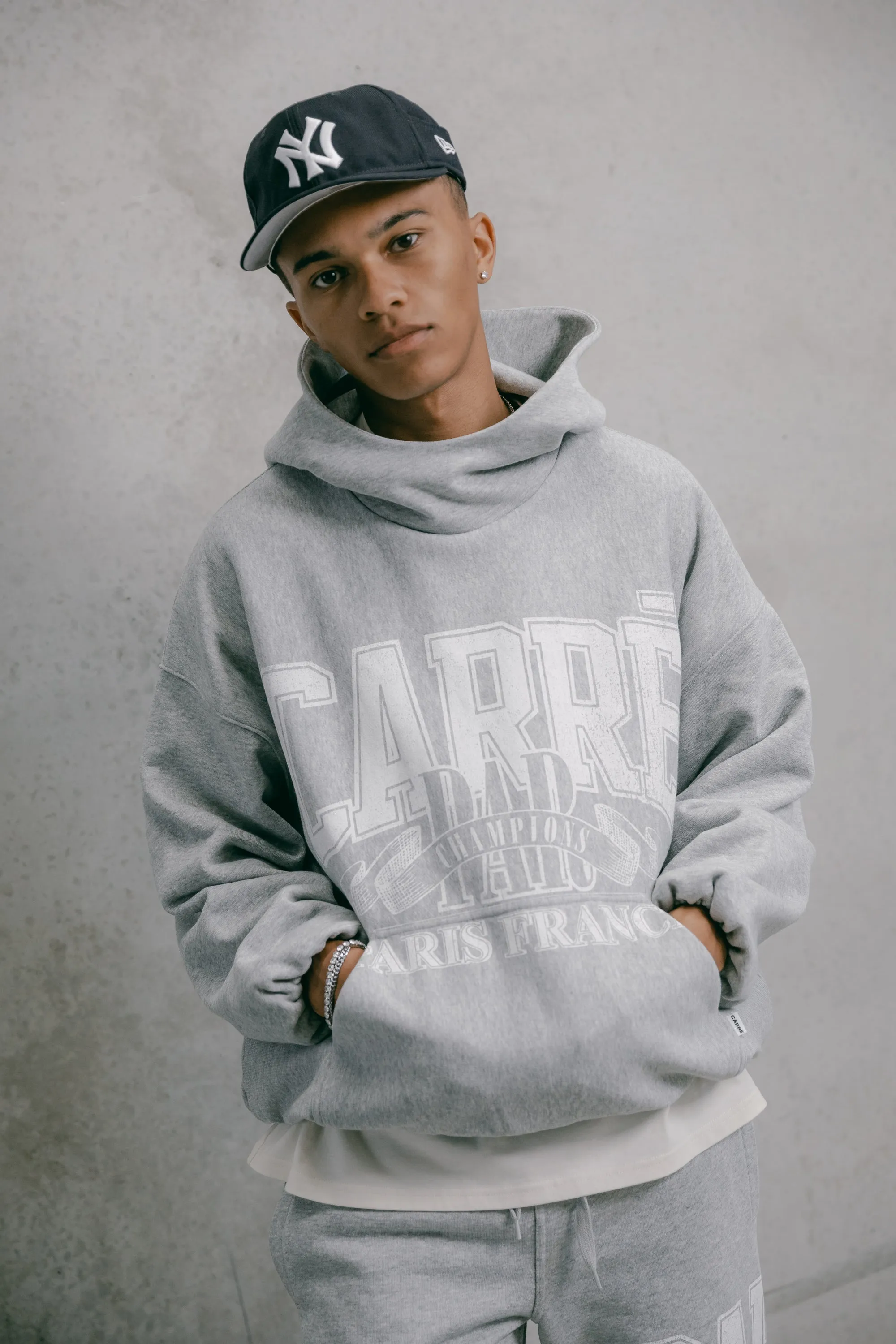 Carre Champs Oversized Superior Hoodie Grey Marle Light Reflective