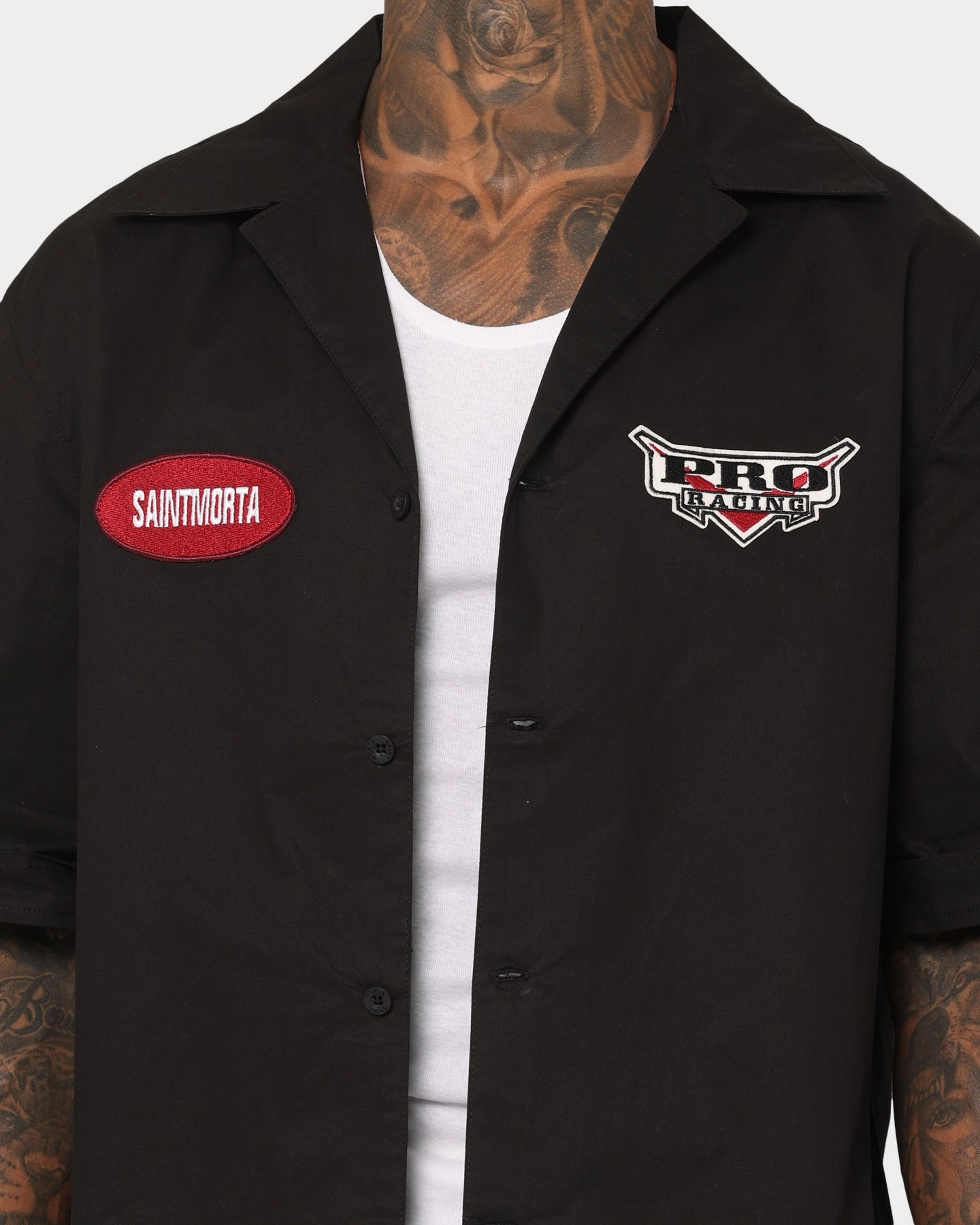 Saint Morta Pro Racing Mechanic Shirt Black Cool Comfort