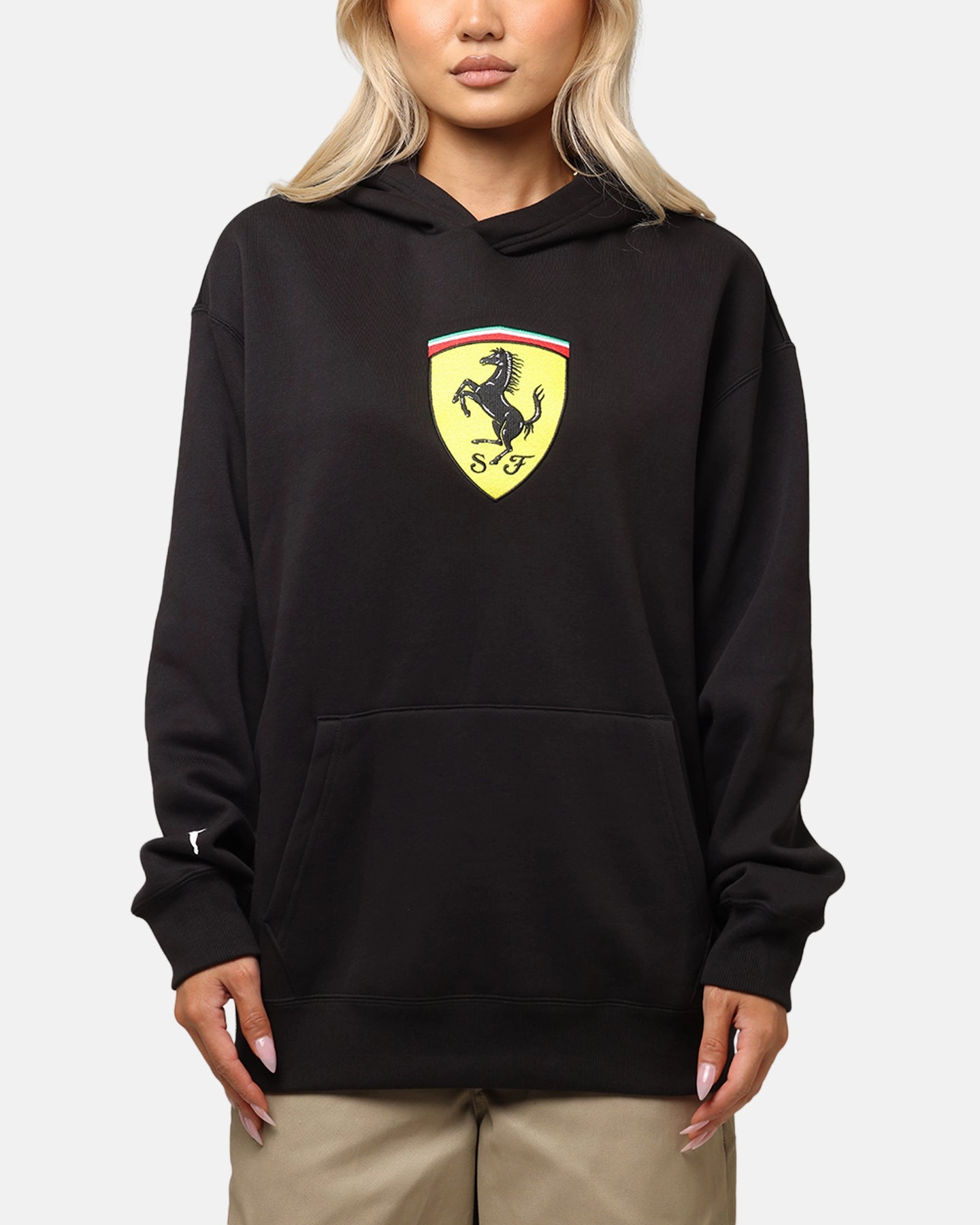Resist AdjustableHood Puma X Scuderia Ferrari Race Big Shield Hoodie Puma Black