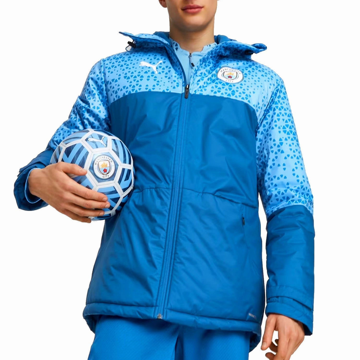 Manchester City soccer bench padded jacket 2023/24 blue - Puma slipper ReflectiveSafetyDetails