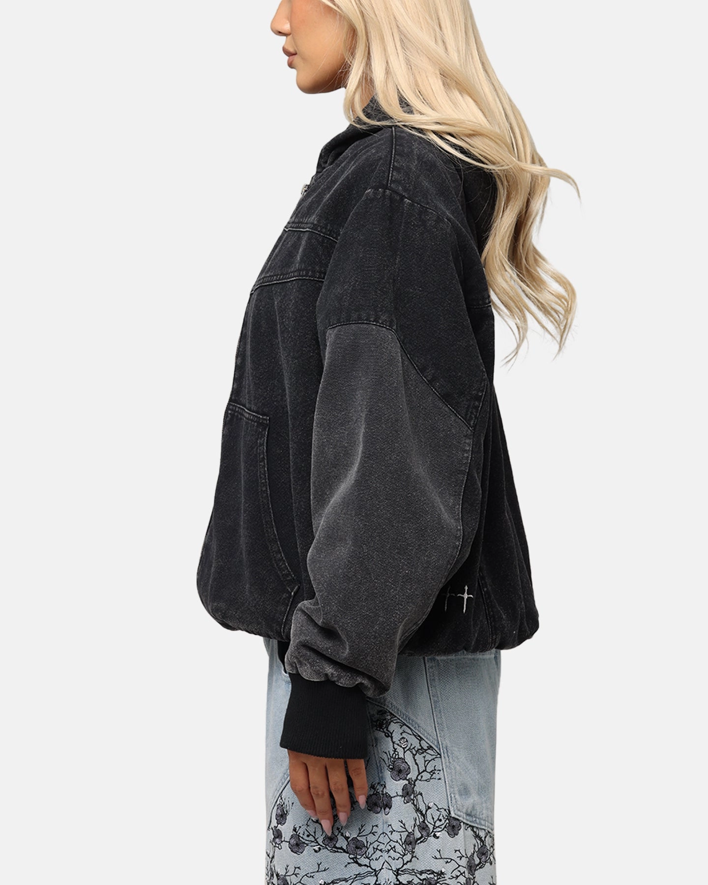 Saint Morta Hooded Workwear Jacket Black/Grey Noise Free Fabric Confidence booster