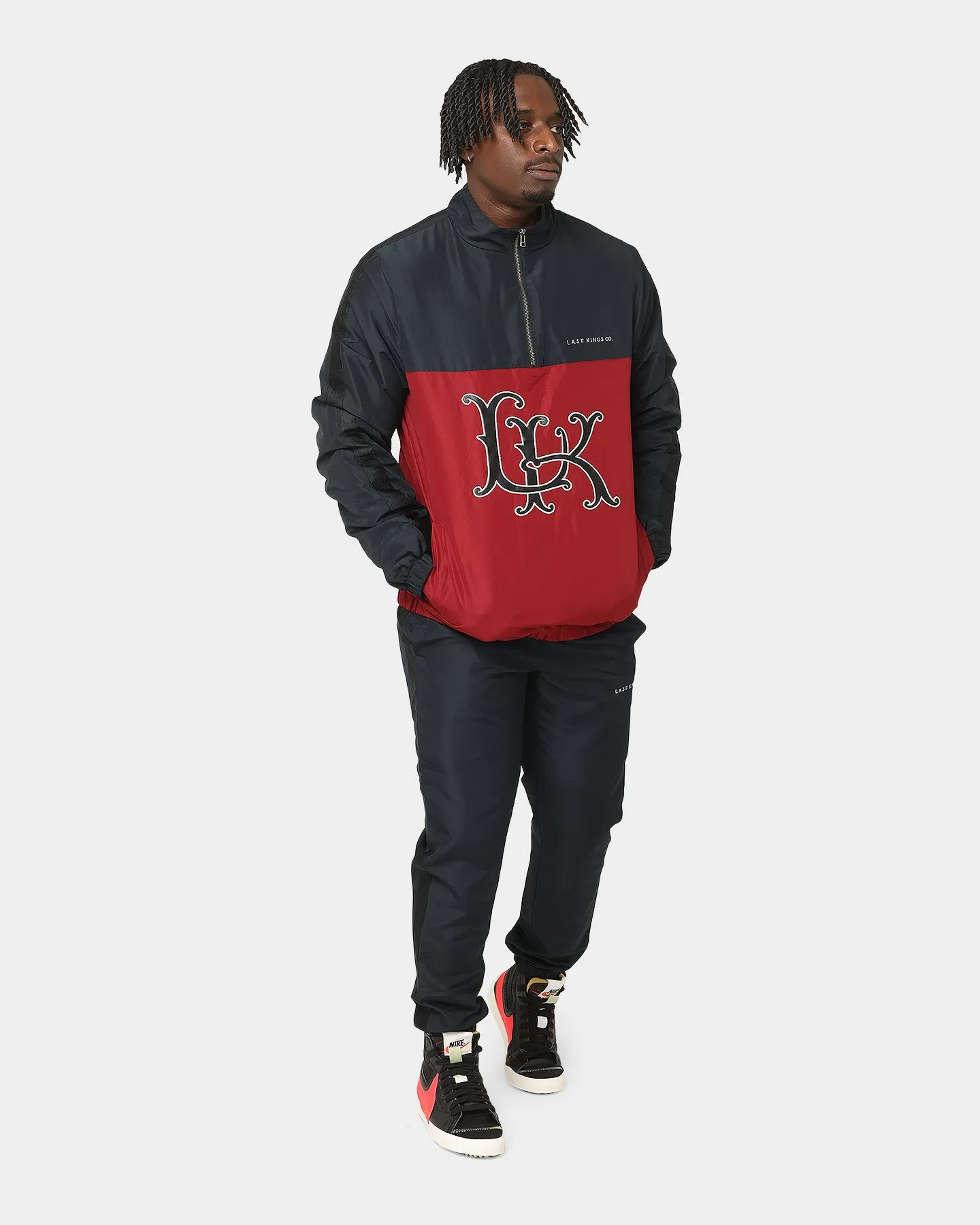 Last Kings Regalia Monogram Track Jacket Bloodstone Button Closure