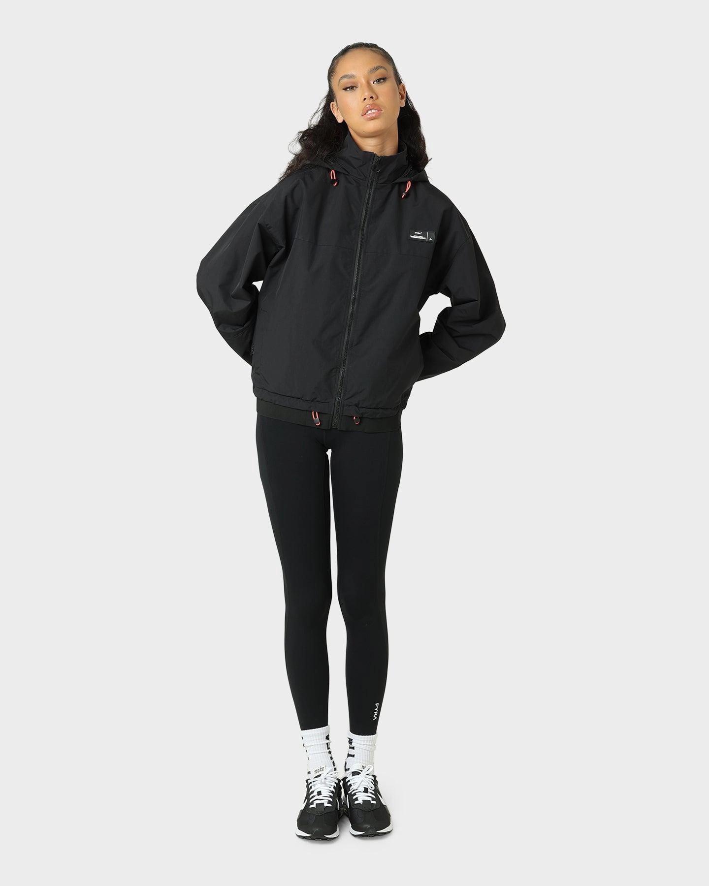 PYRA Women's Elements Wind Breaker Black/Pink Double Layered Cuffs suitable for beach vacations