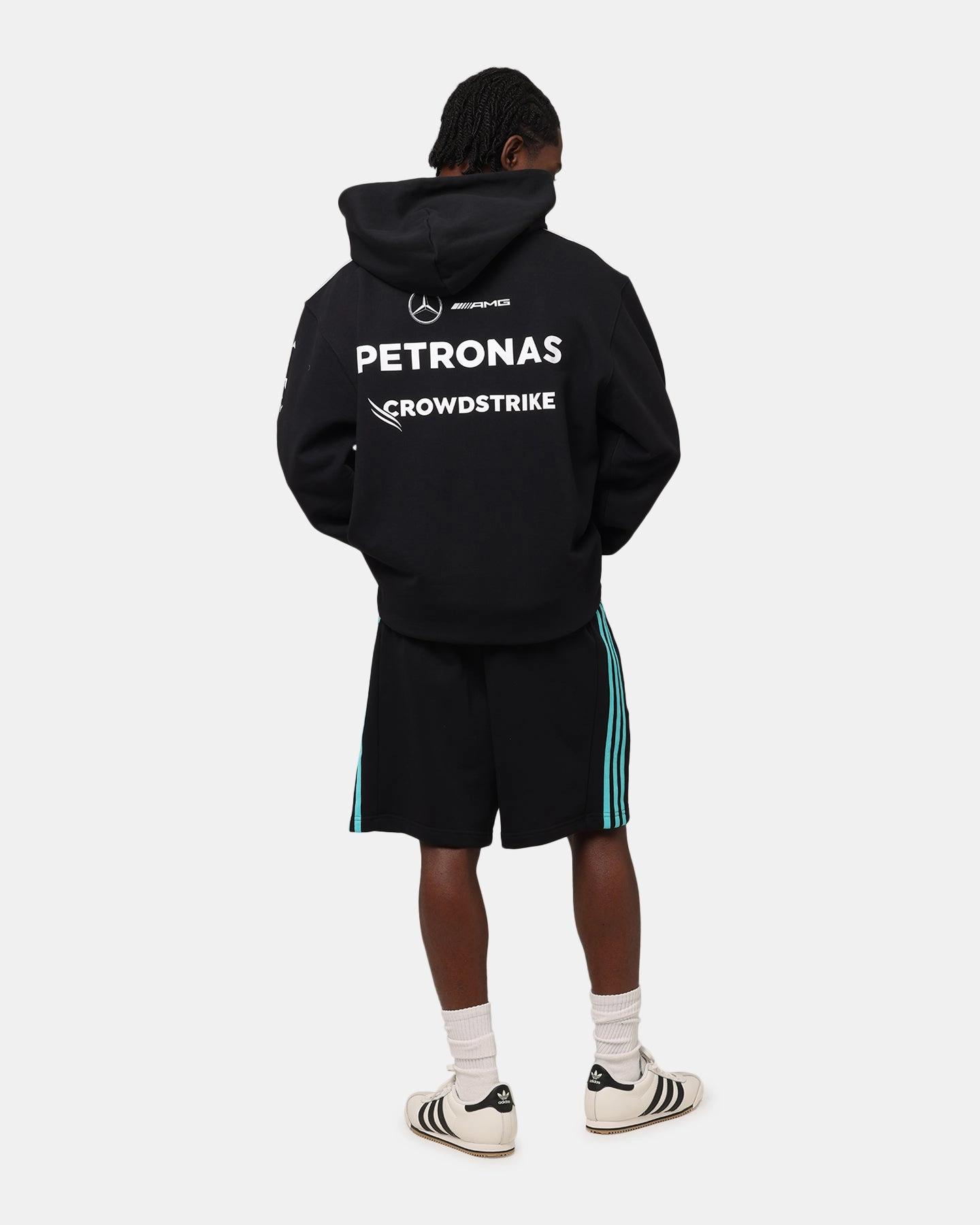 adidas x Mercedes-AMG PETRONAS Formula One F1 2025 Team Hoodie Black/White Regular-fit Red