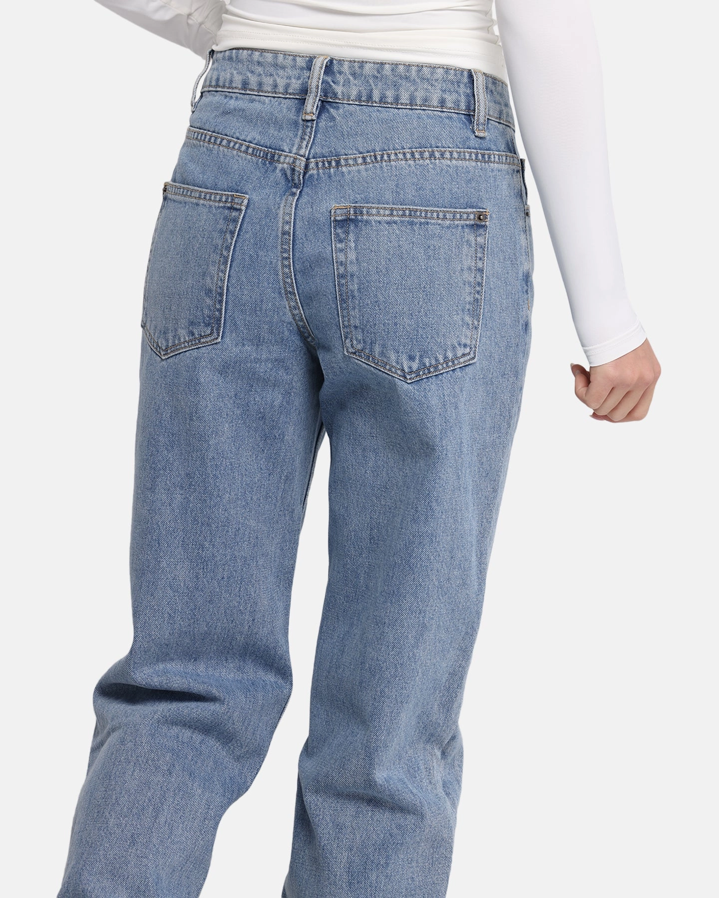 Premium Cotton Blend All Day Comfort XXIII Women's High Rise Relaxed Jeans Blue Denim