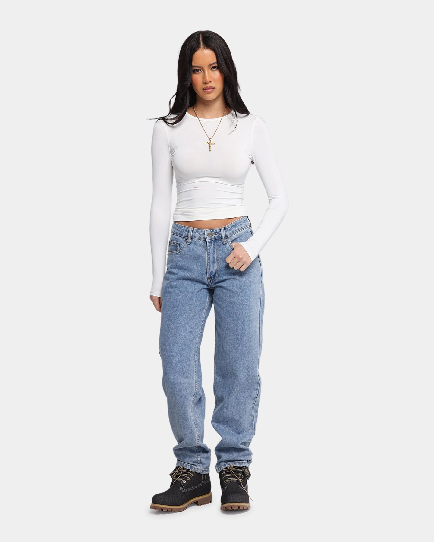 Effortless Layer XXIII Women's High Rise Relaxed Jeans Blue Denim