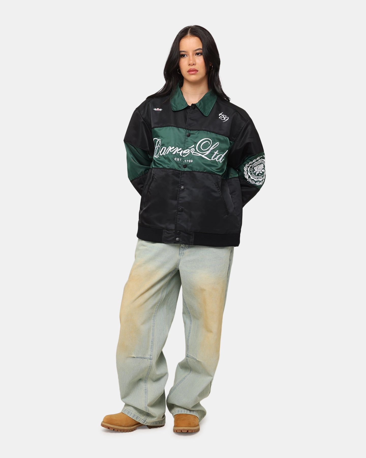 Reflective Trim color - coordinating Carre Established Jacket Black/Green