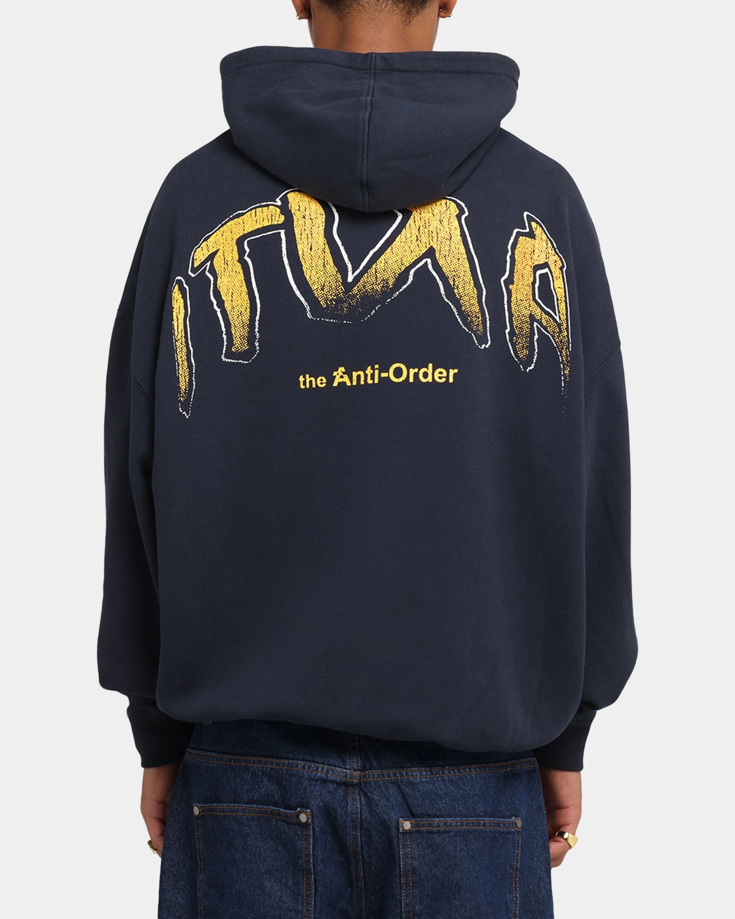 Panda like Reinforced Hemline The Anti Order Anti Collegate Boxy Hoodie Navy