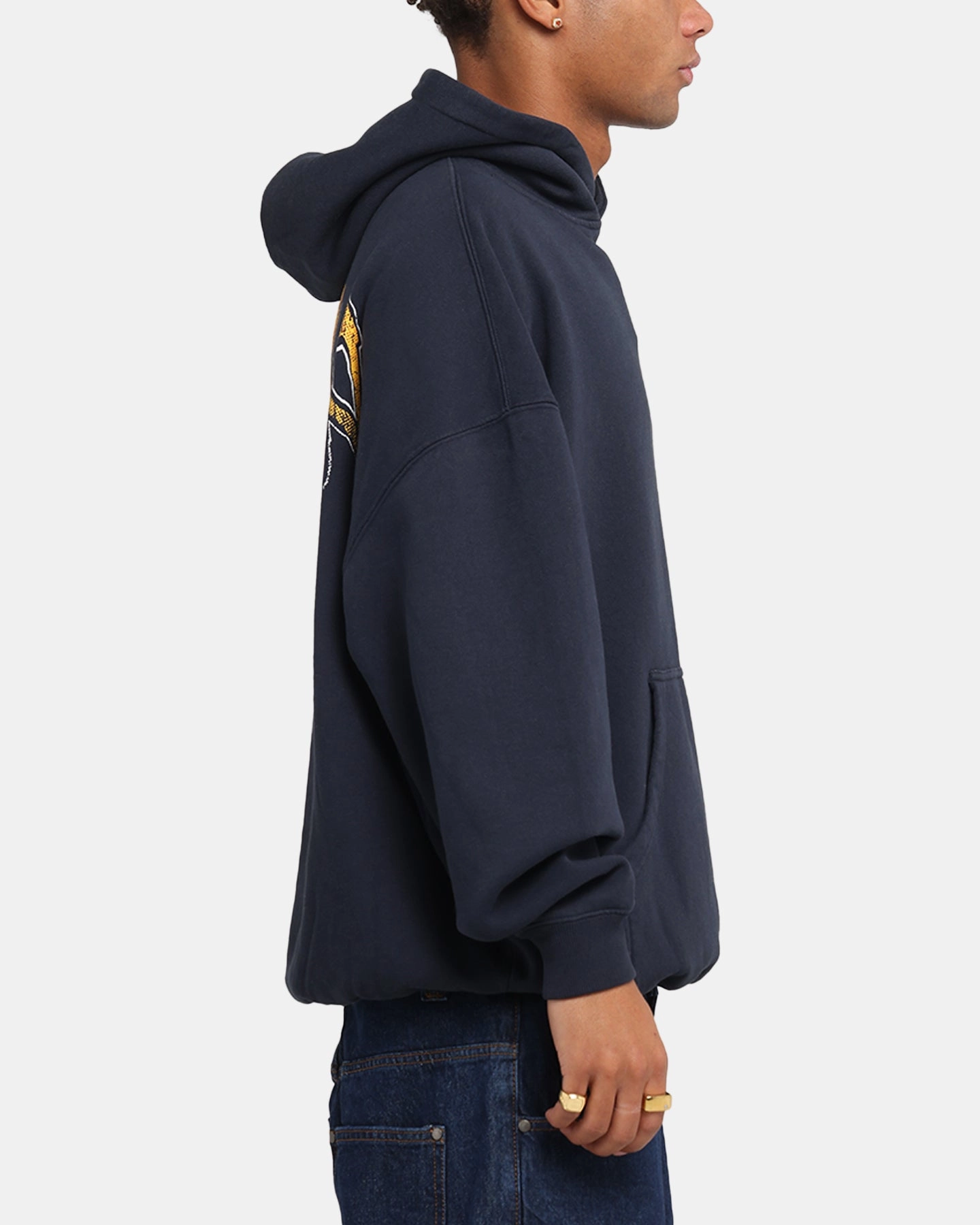 The Anti Order Anti Collegate Boxy Hoodie Navy Nutria like