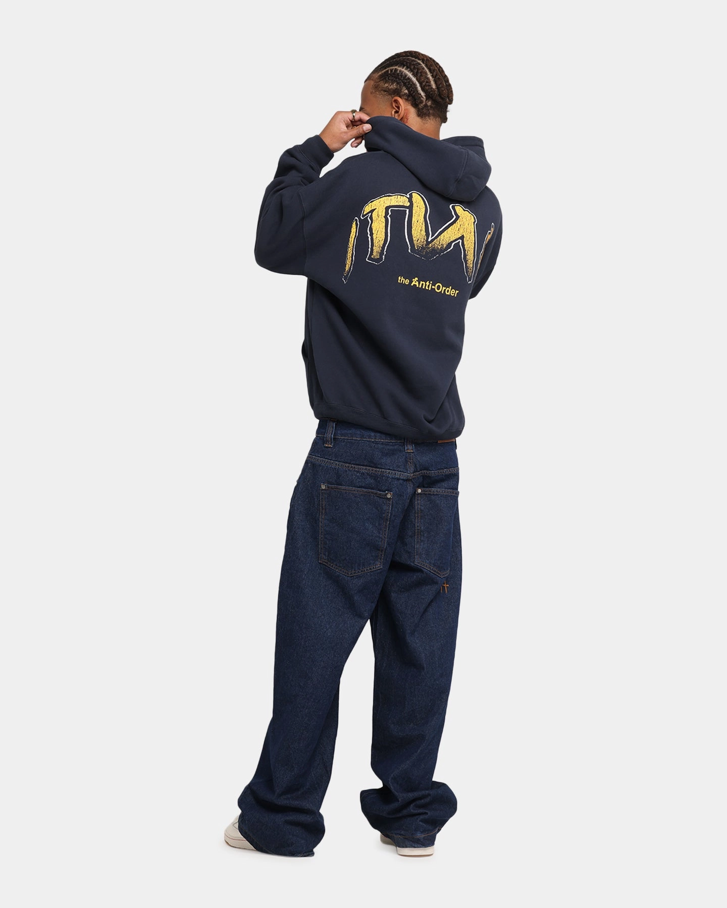 Urban Spirit The Anti Order Anti Collegate Boxy Hoodie Navy