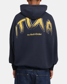 Panda like Reinforced Hemline The Anti Order Anti Collegate Boxy Hoodie Navy