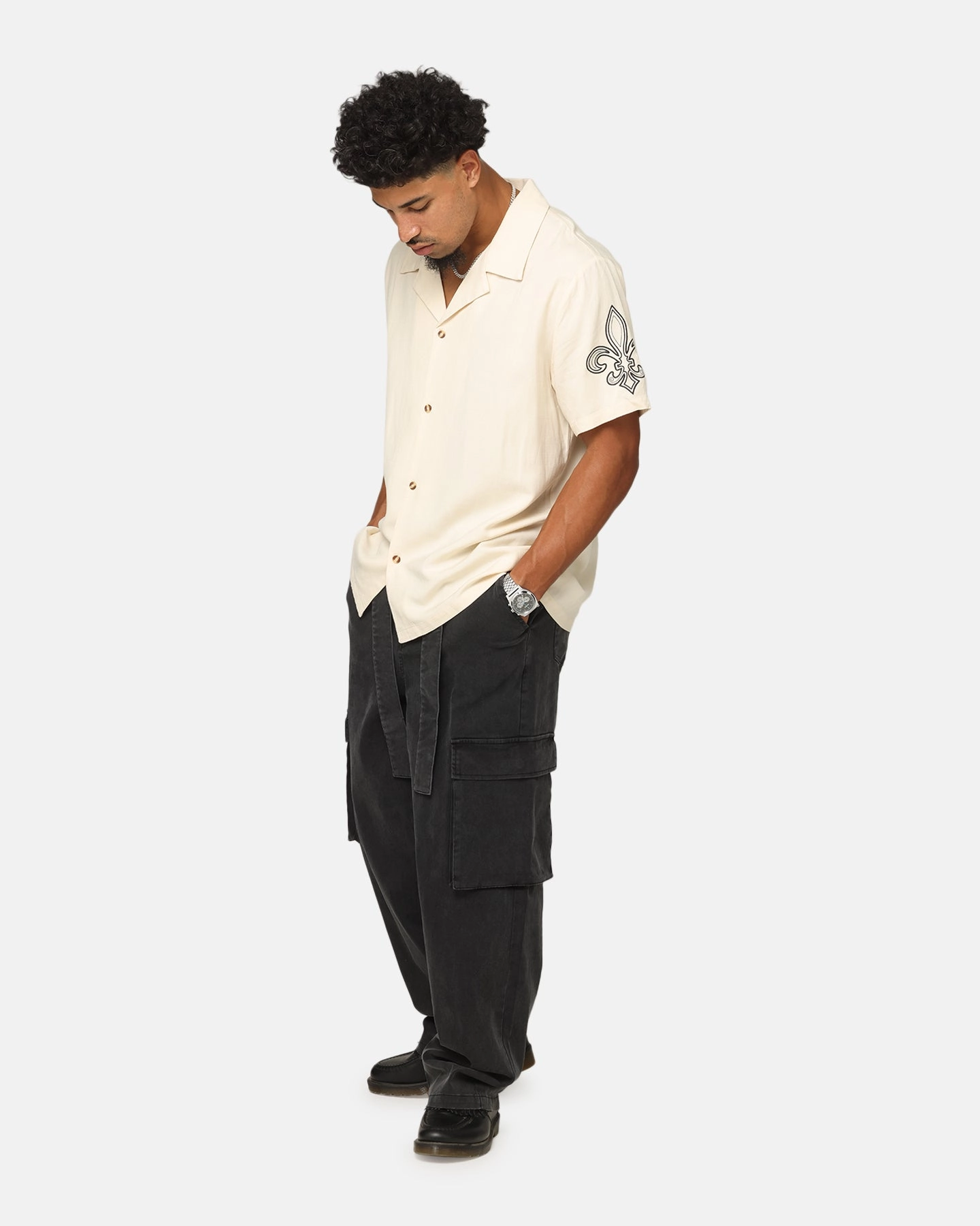 XXIII Tie Up Cargo Pants Washed Black Everyday Layer