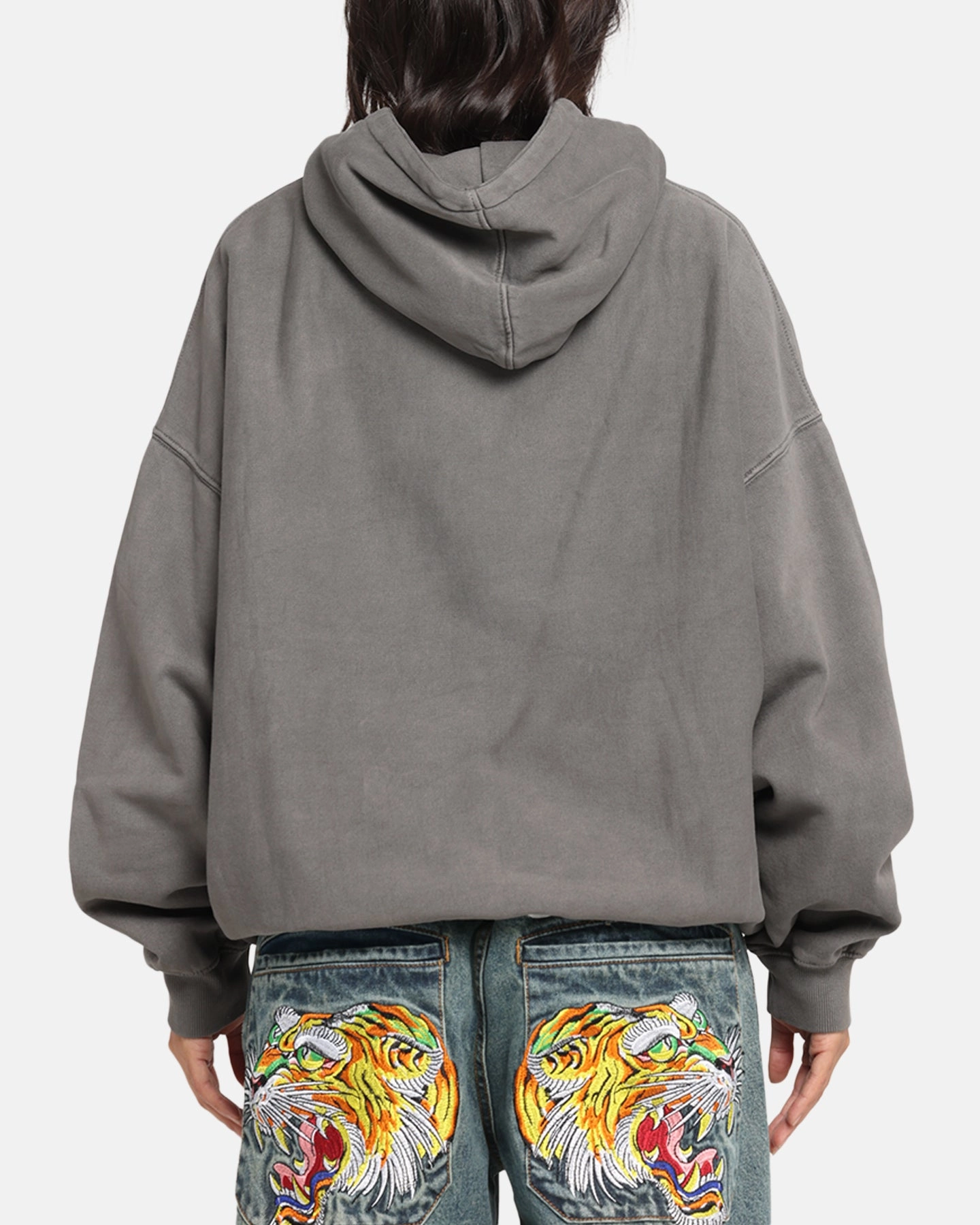 Carre Sacred Letter Hoodie Washed Charcoal stage outfit Street Light