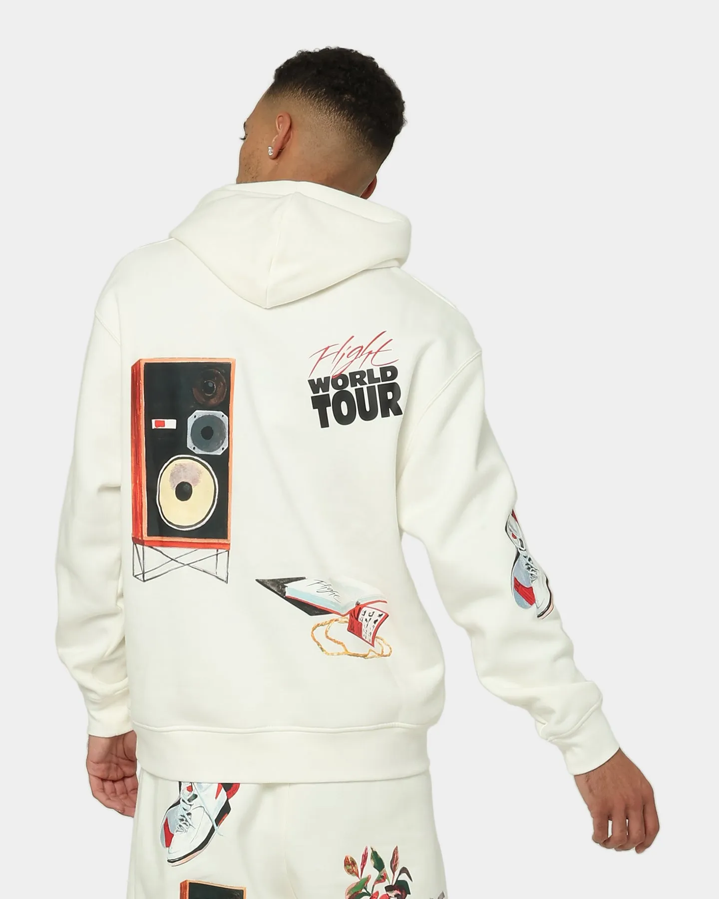 TapedSeams Jordan Flight Artist Series Fleece Pullover Jacket Sail/Black/University Red