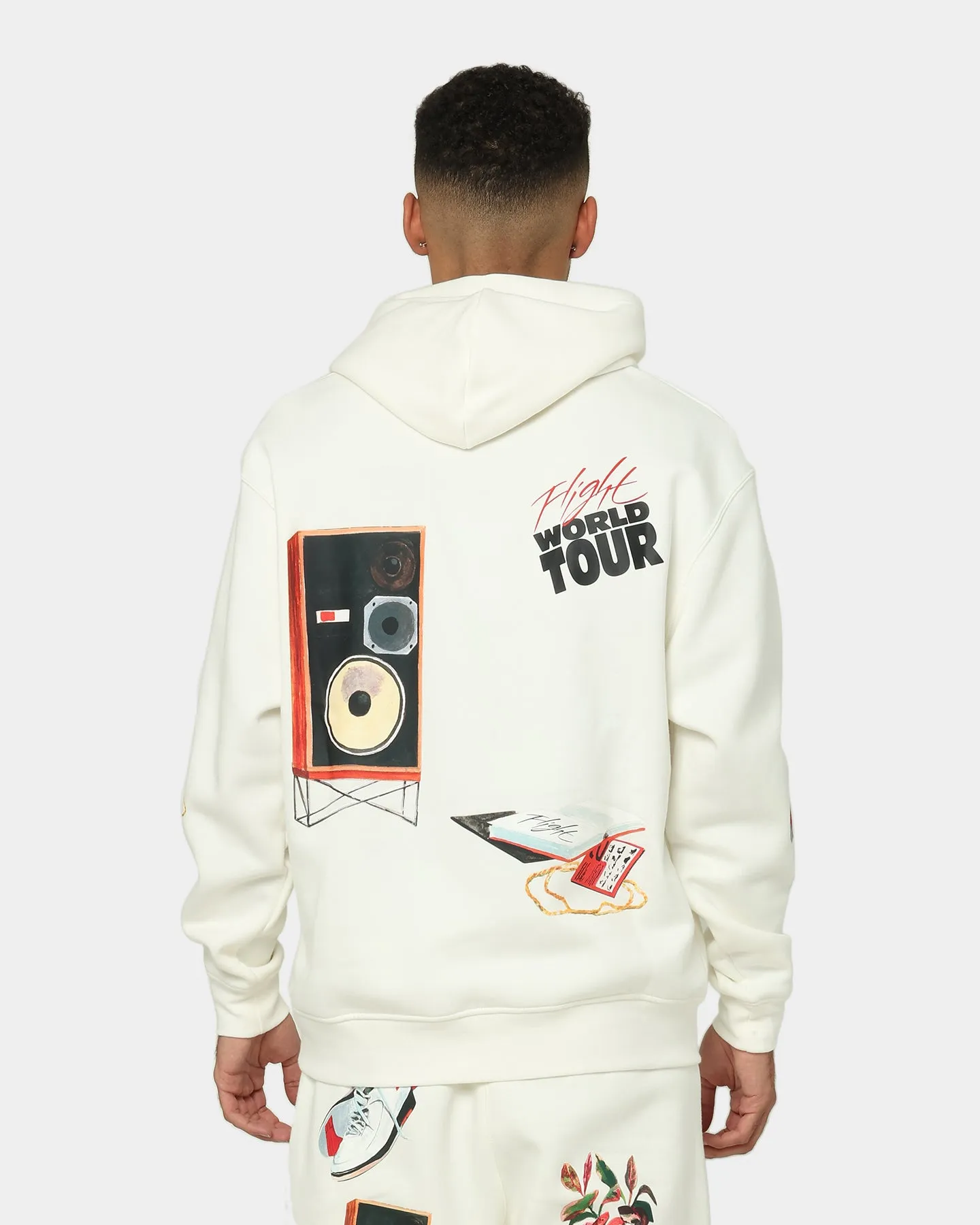 Bonded Shoulder Guards Modern Style Jordan Flight Artist Series Fleece Pullover Jacket Sail/Black/University Red