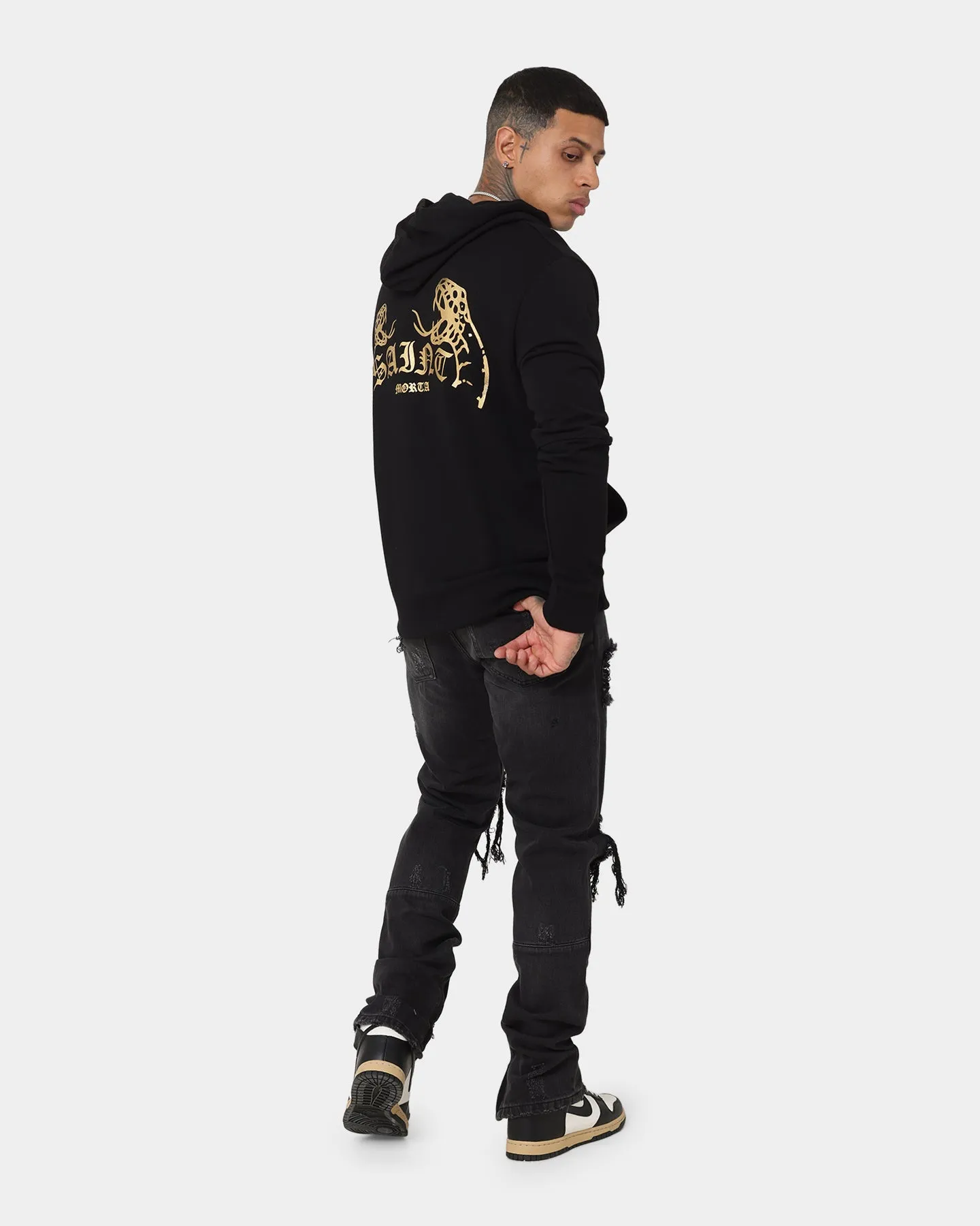 suitable for modeling Soft Saint Morta Venomous New Age Vintage Hoodie Black