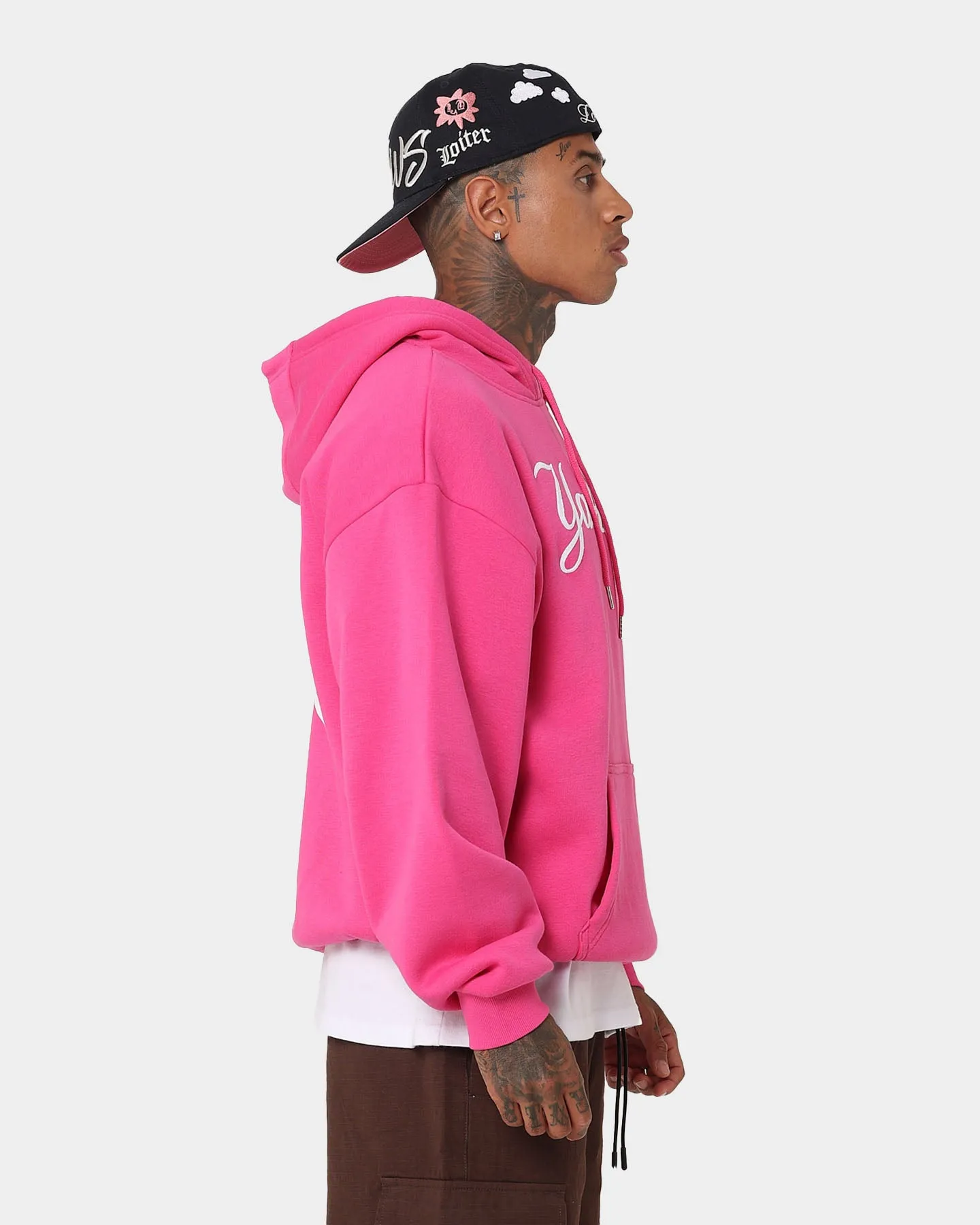 Lightweight Waterproof Cool Fit New Era New York Yankees 'Tropical Punch Script Pack' Oversized Hoodie Hot Pink