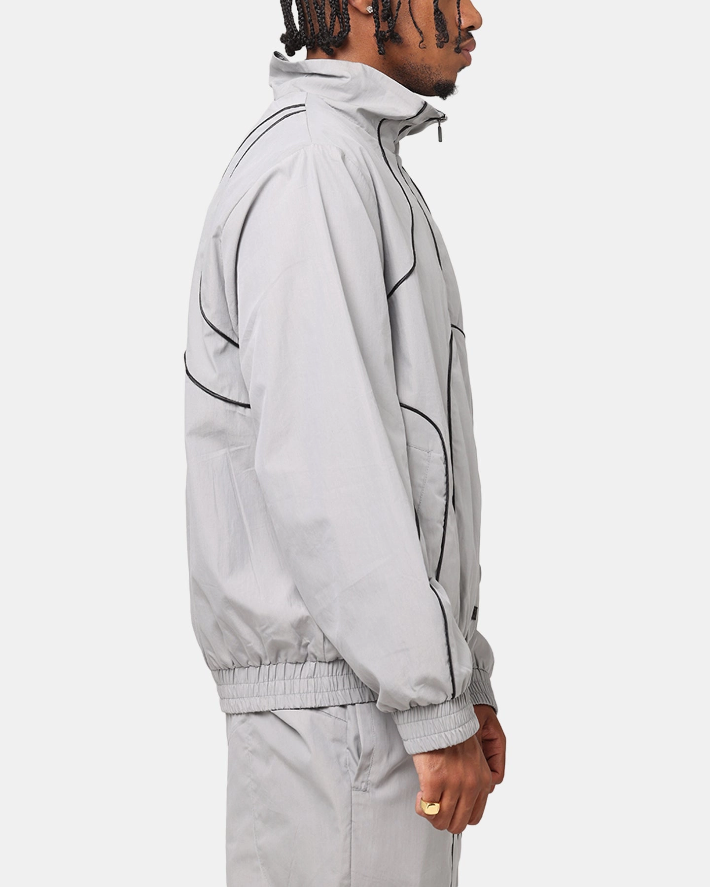 Preppy Modern The Anti Order Stereo Nylon Track Jacket Grey