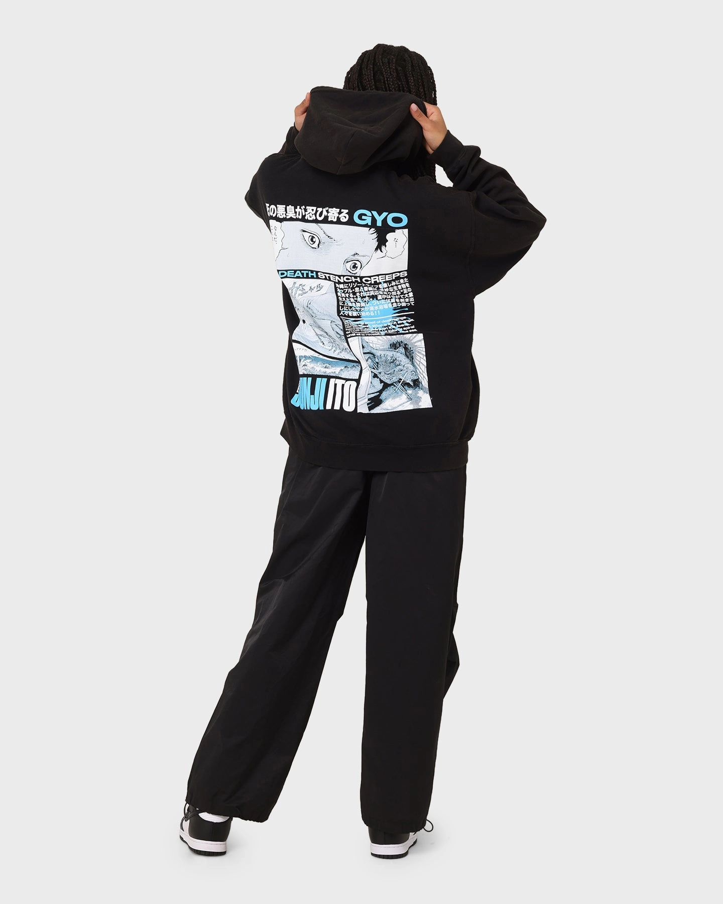 Goat Crew X Gyo Gyo Vintage Hoodie Washed Black Casual Statement