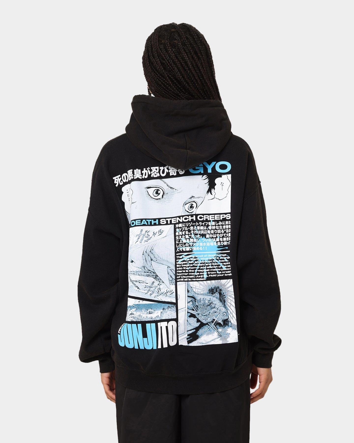 UV protected Goat Crew X Gyo Gyo Vintage Hoodie Washed Black
