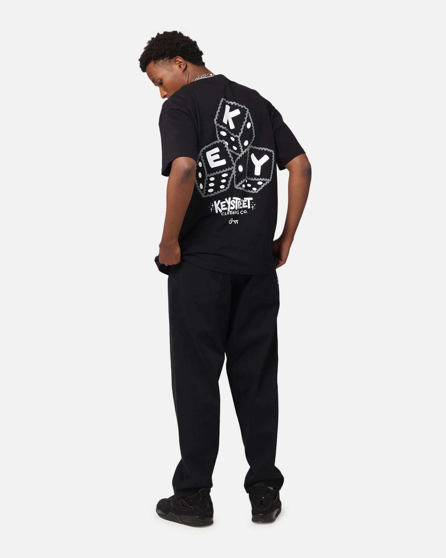 Soft Touch On-the-Go Fashion Key Street Dice Vintage T-Shirt Black