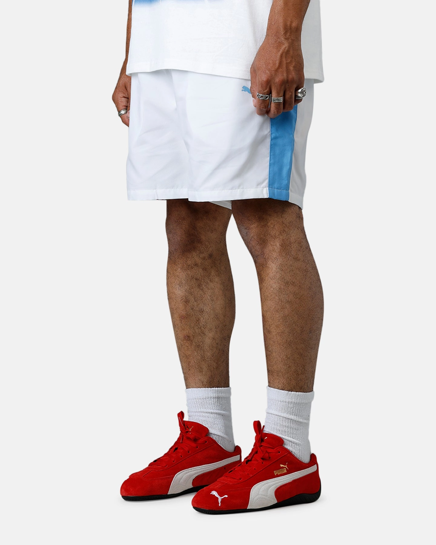 Gothic style tall size Puma x Scuderia Ferrari Miami Limited Edition T7 Shorts White