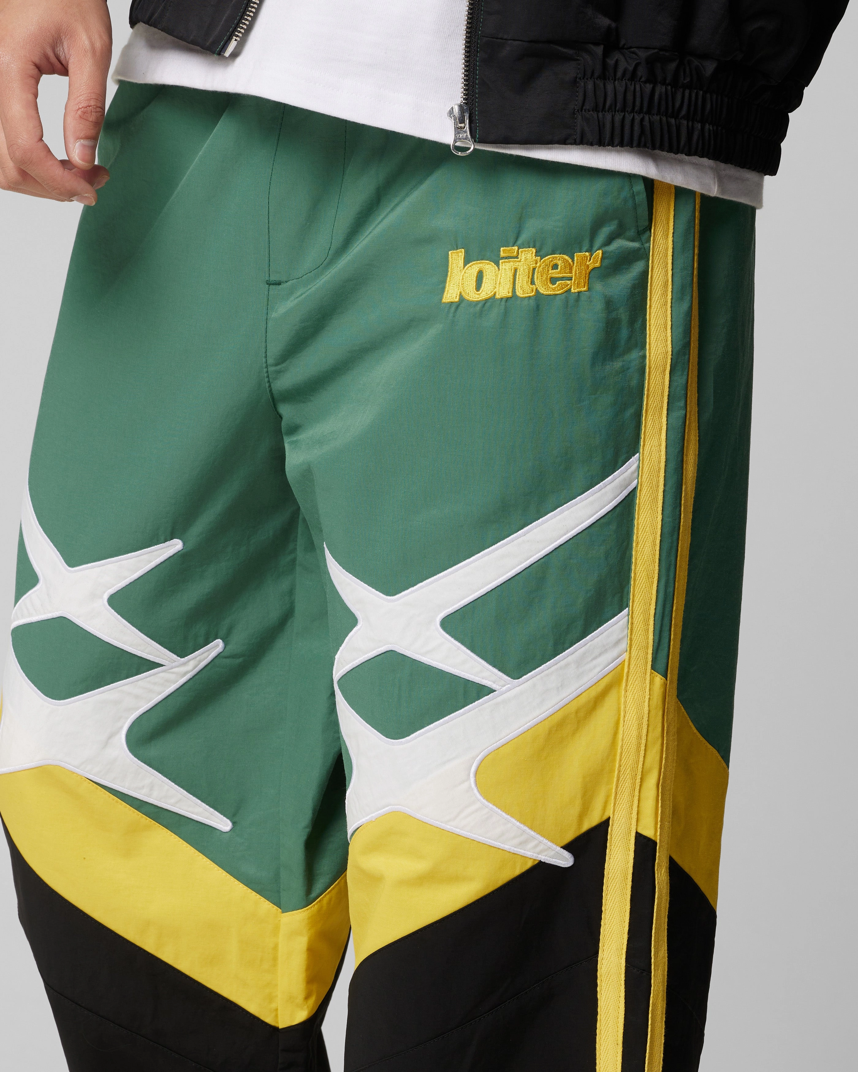 Breathable Stretch Loiter Hybrid Trackpants Green/Yellow