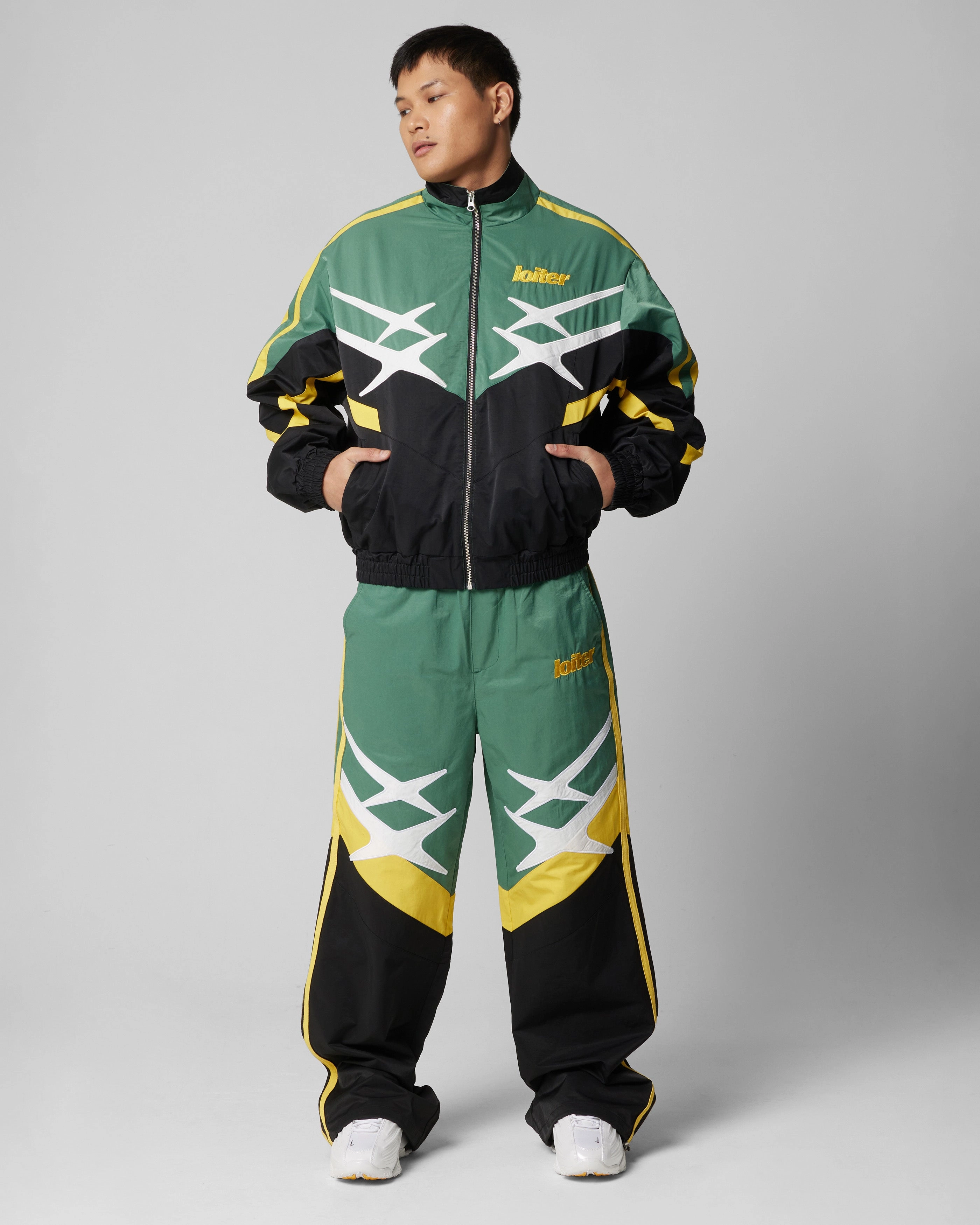 Loiter Hybrid Trackpants Green/Yellow Fashion Comfort Wear