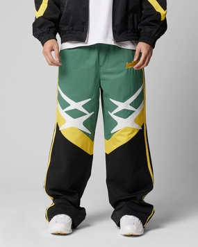 Loiter Hybrid Trackpants Green/Yellow Plus-size option