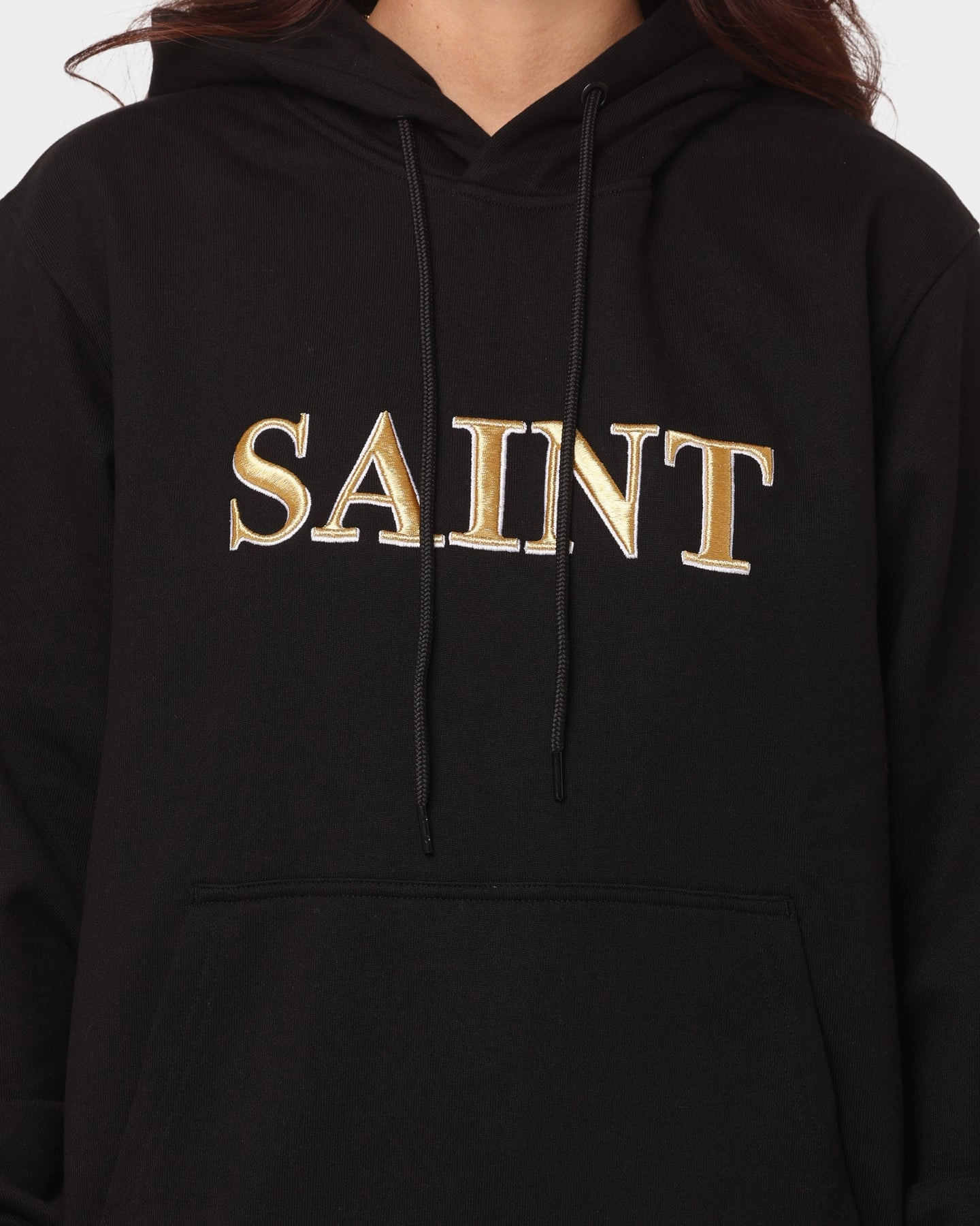 Anti Pill Treatment Articulated Sleeve Cut Saint Morta Society Hoodie Black/Gold