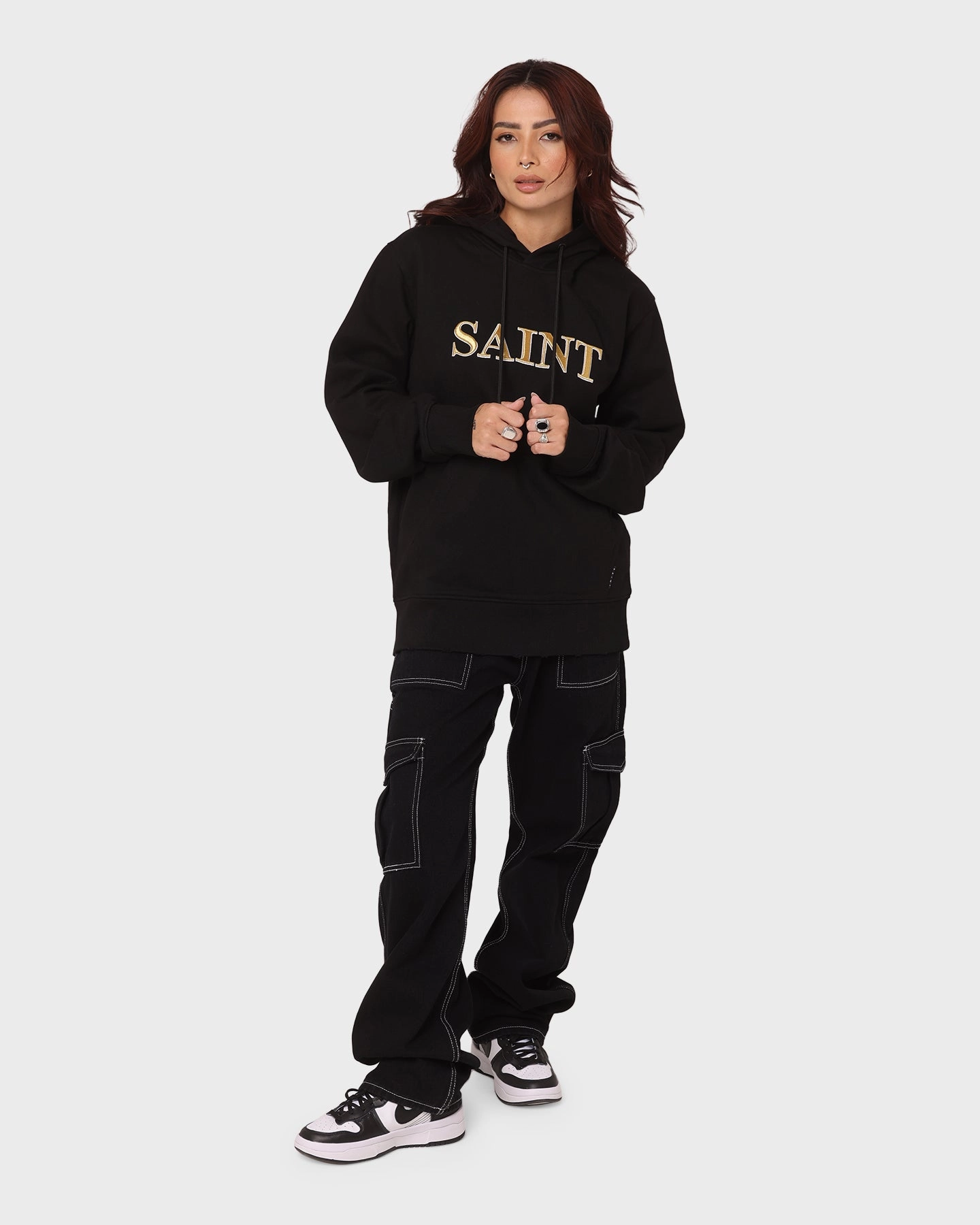 Skiing Saint Morta Society Hoodie Black/Gold