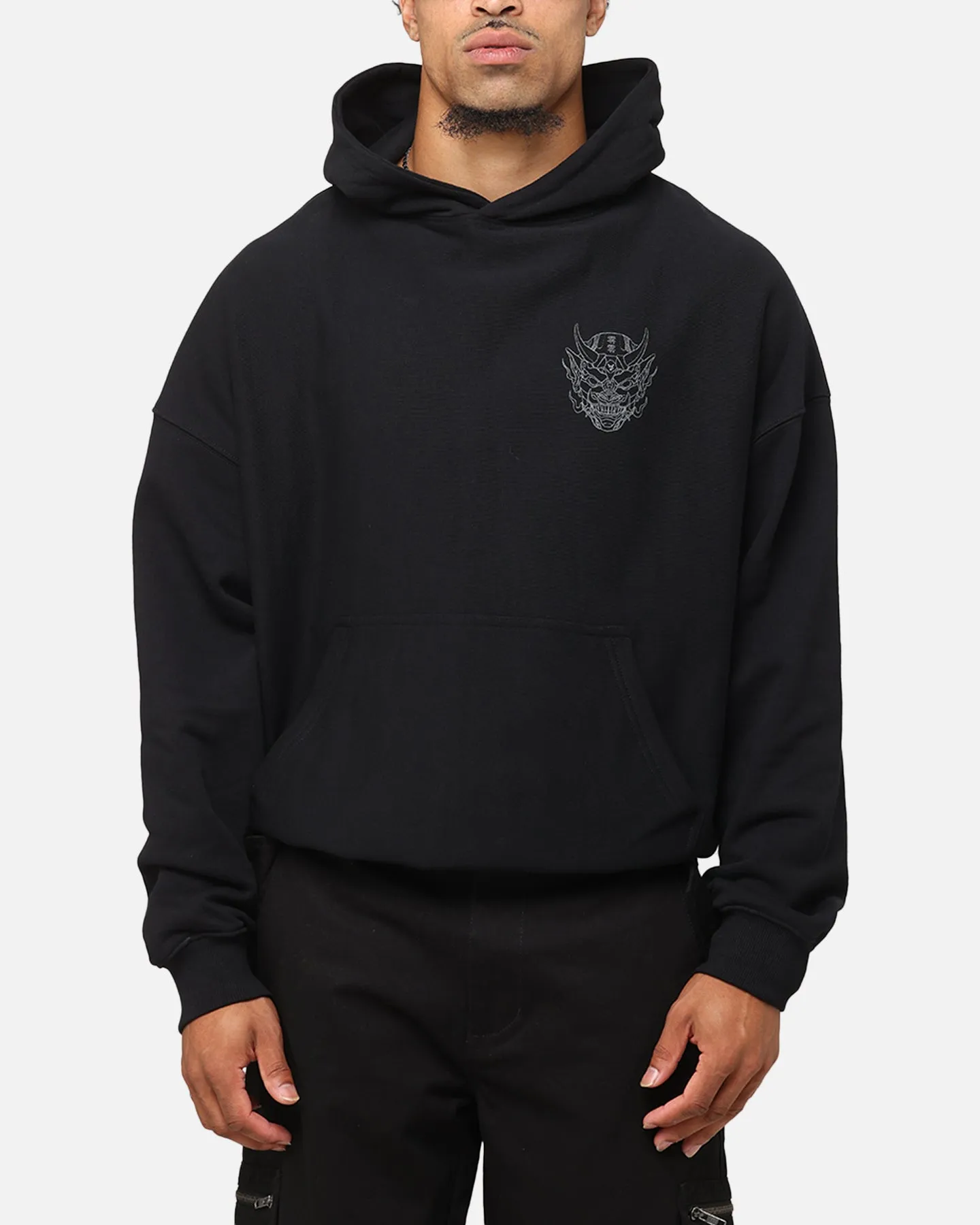 The Anti Order Akuma Boxy Hoodie Black/Grey Rain Ready Full length