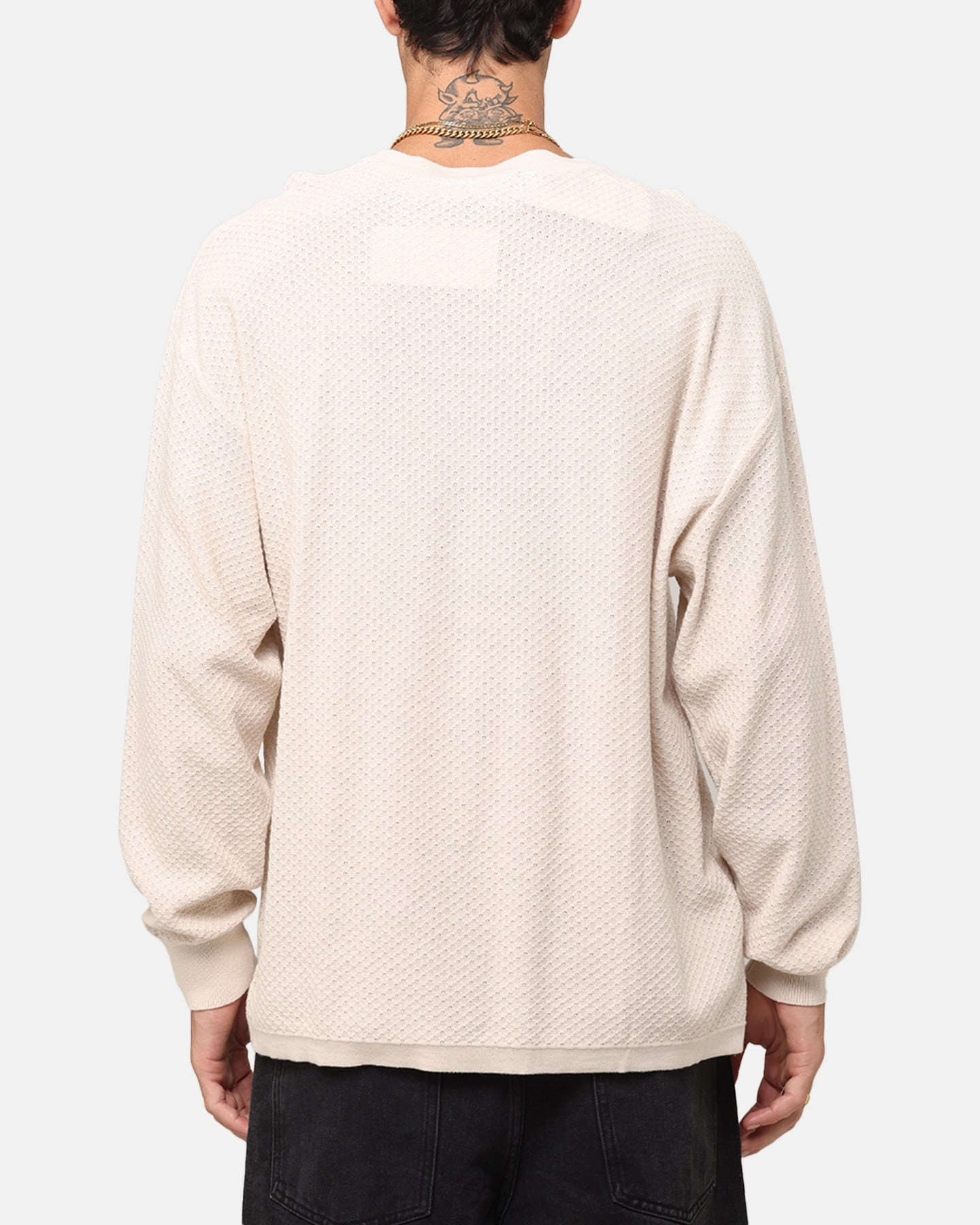 XXIII Textured Long Sleeve T-Shirt Sand Chilly Weather Style Easygoing Wear