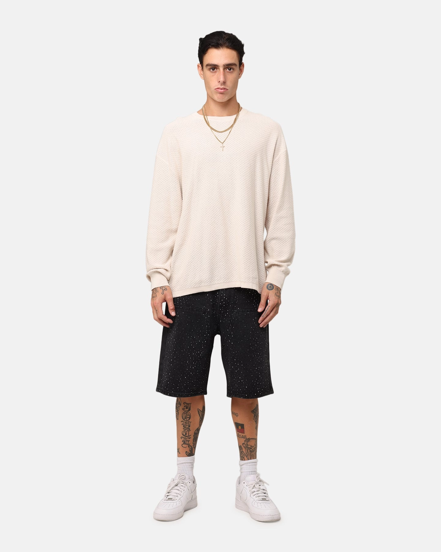 XXIII Textured Long Sleeve T-Shirt Sand Versatile Fashion