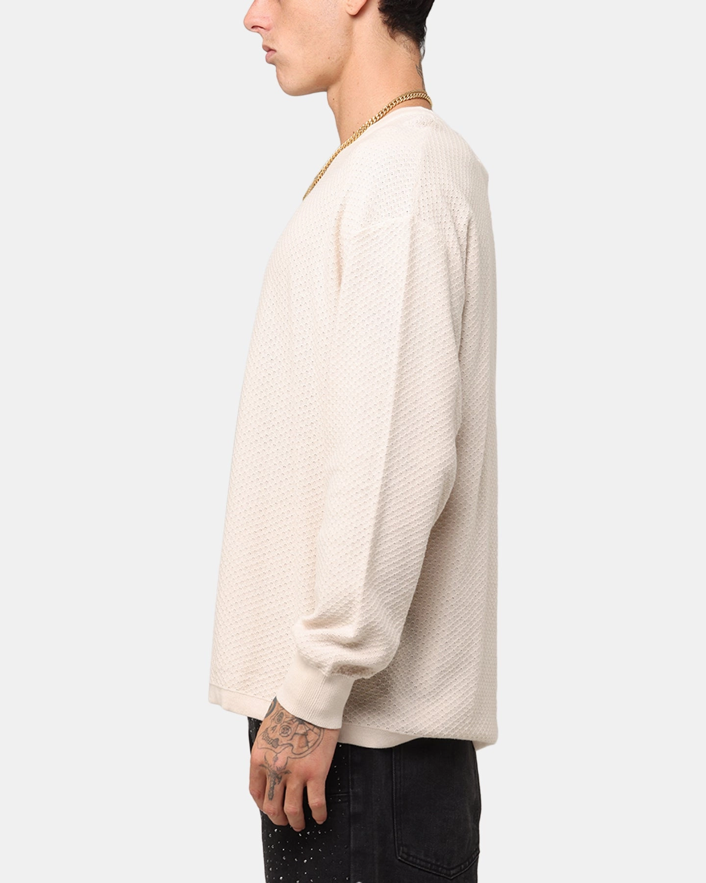 Cozy Design XXIII Textured Long Sleeve T-Shirt Sand