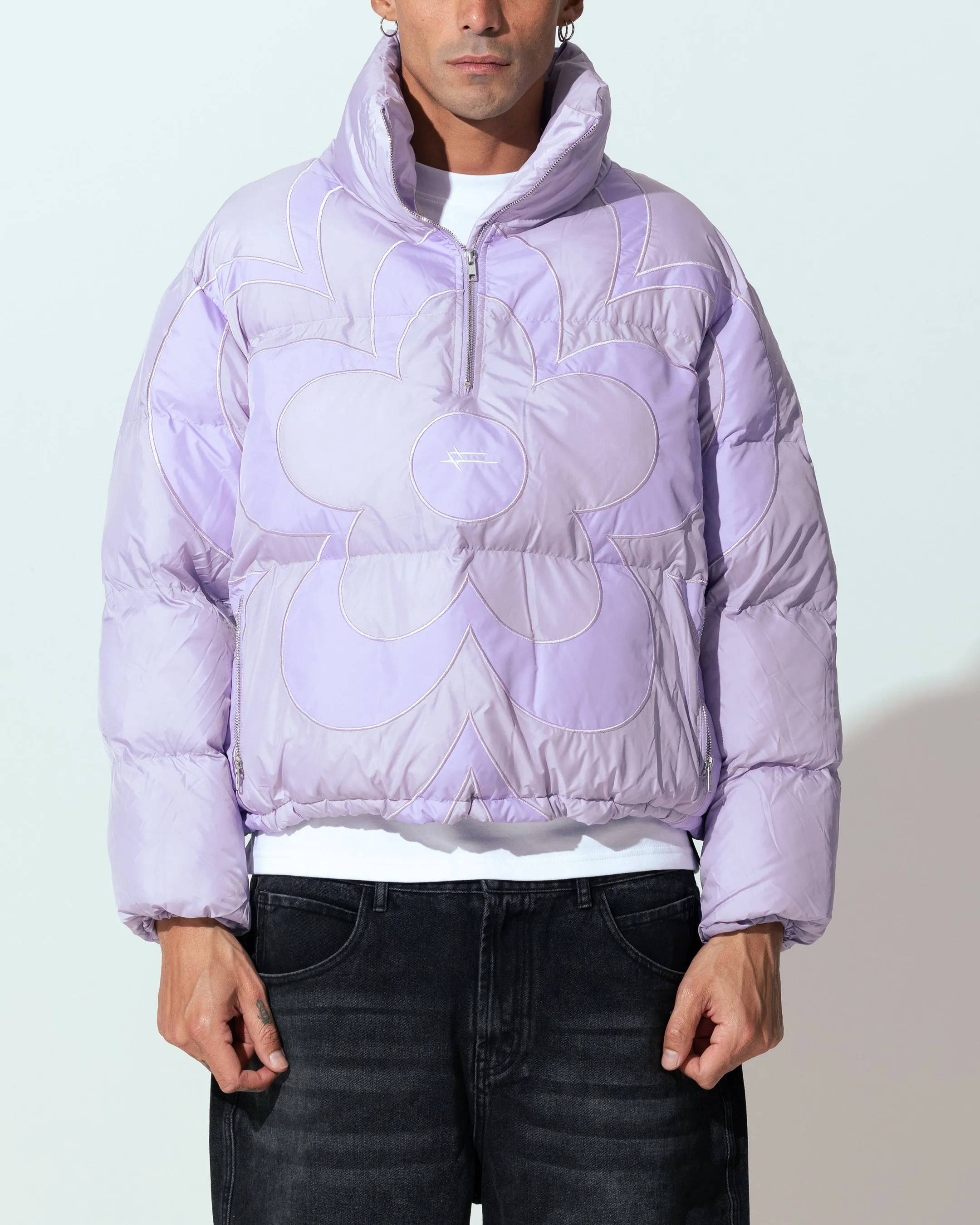 Loiter Eden Puffer Jacket Purple Moisture Wicking Technology