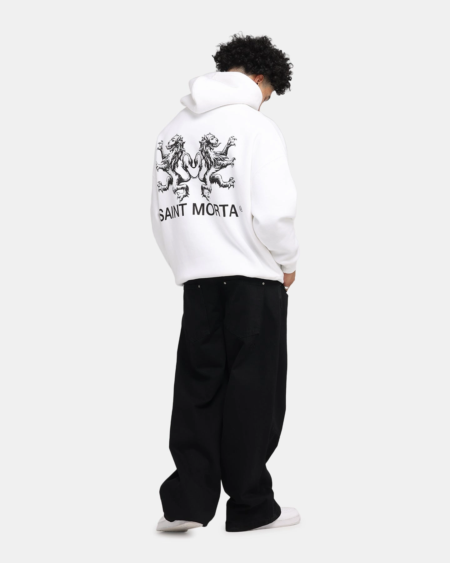 Saint Morta Lover Club Boxy Hoodie White Minimal Comfort
