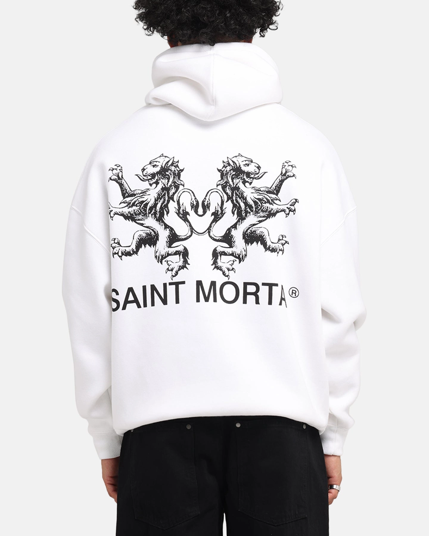Weekend Wear Monogrammable Saint Morta Lover Club Boxy Hoodie White