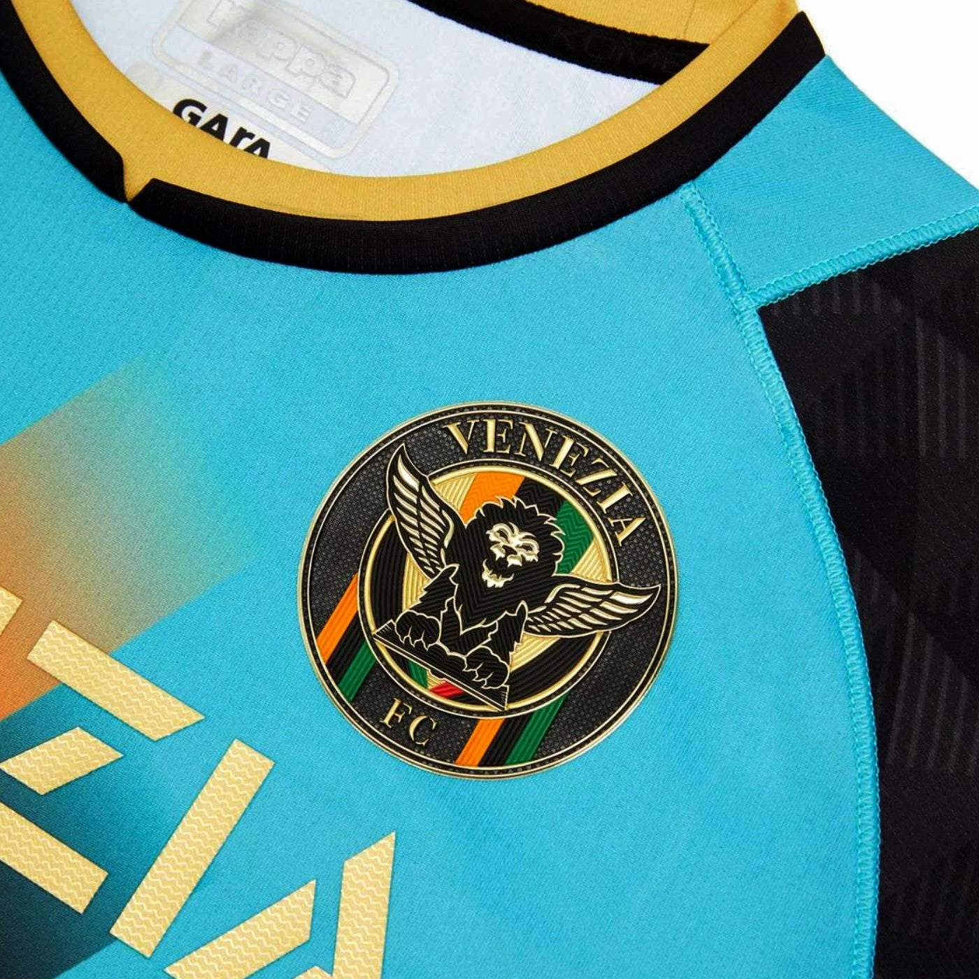 carbon-neutral Zip-up front Venezia FC light blue Third Soccer jersey 2022 - Kappa