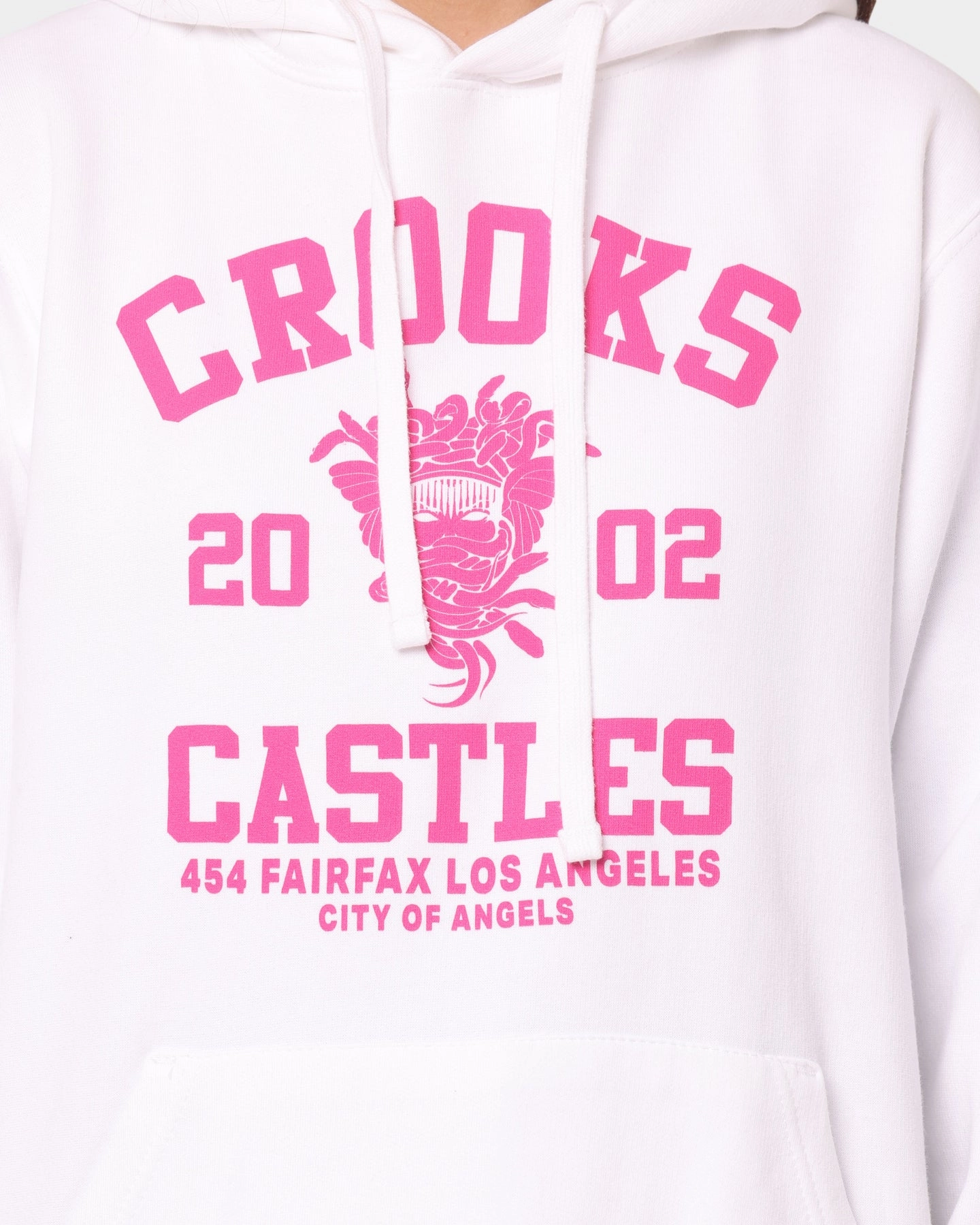Fast Fit Introduce Crooks & Castles Fairfax Varsity Hoodie Hot Pink/White