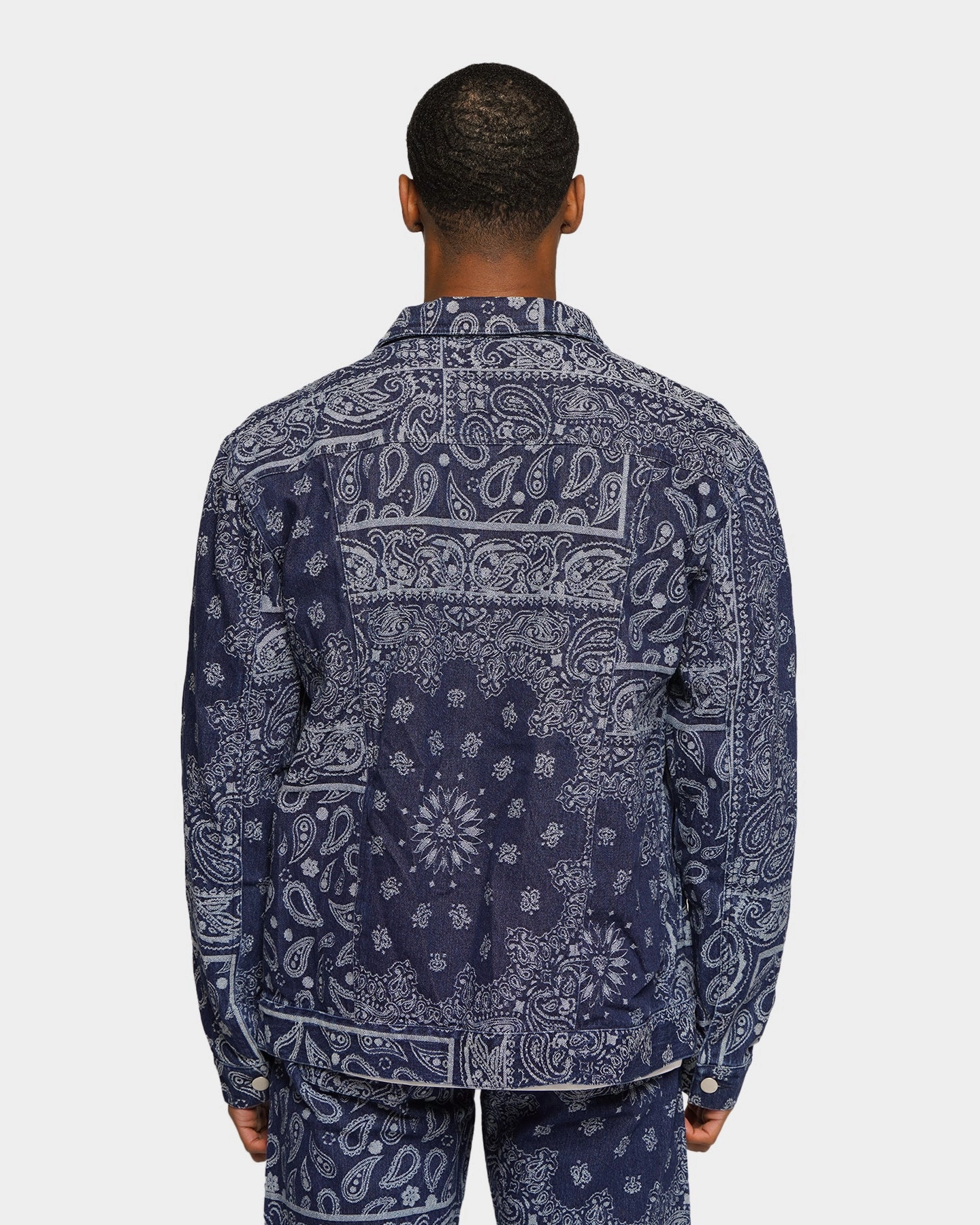 models XXIII Cashel Paisley Denim Jacket Blue