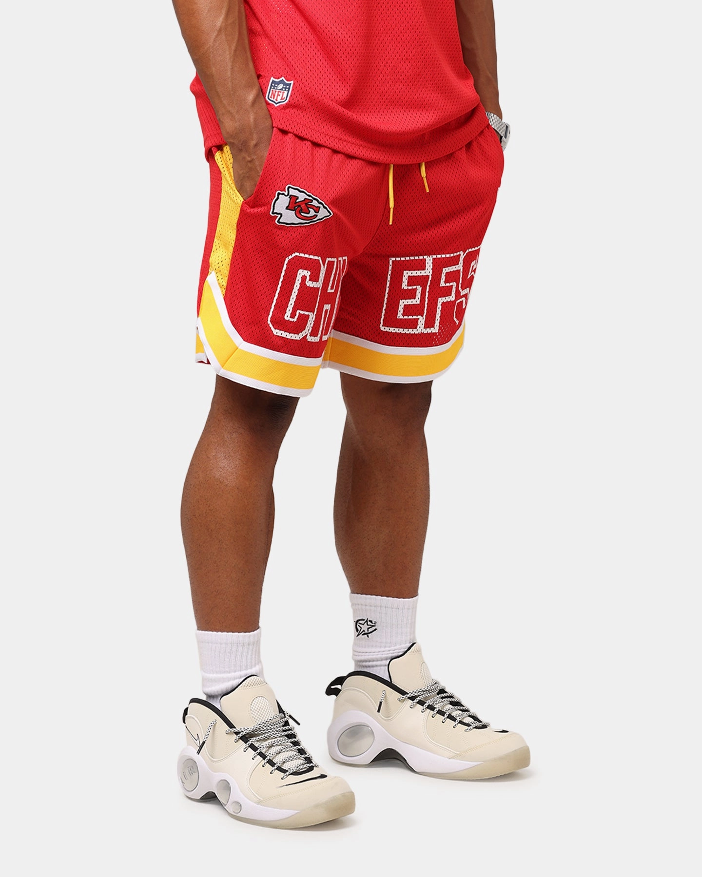 New Era Kansas City Chiefs NFL Graphic Shorts Front Door Red stretchy design Friction Reducing Lining