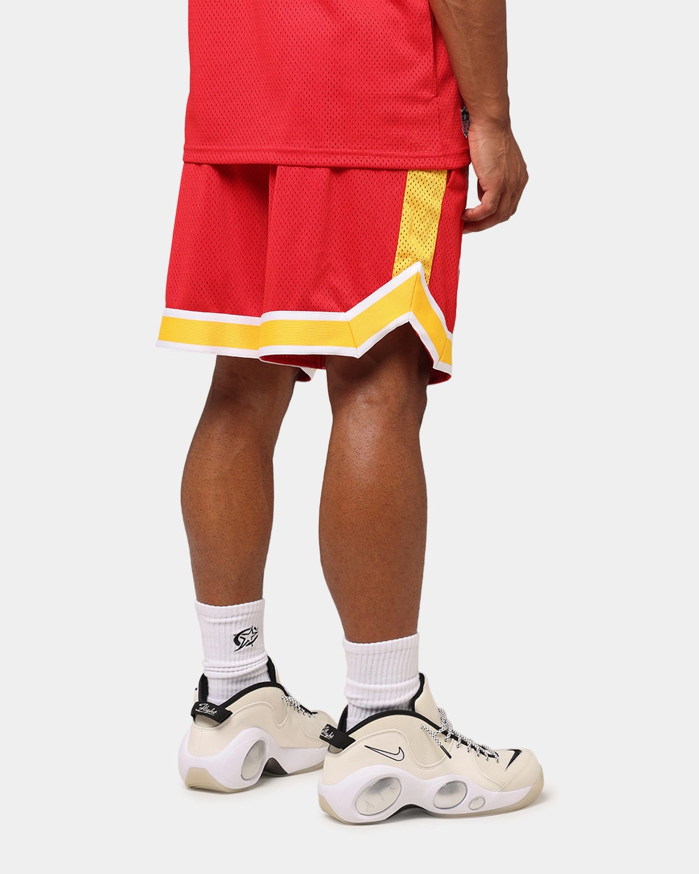 New Era Kansas City Chiefs NFL Graphic Shorts Front Door Red Unique Pattern Reflective Trim Detail