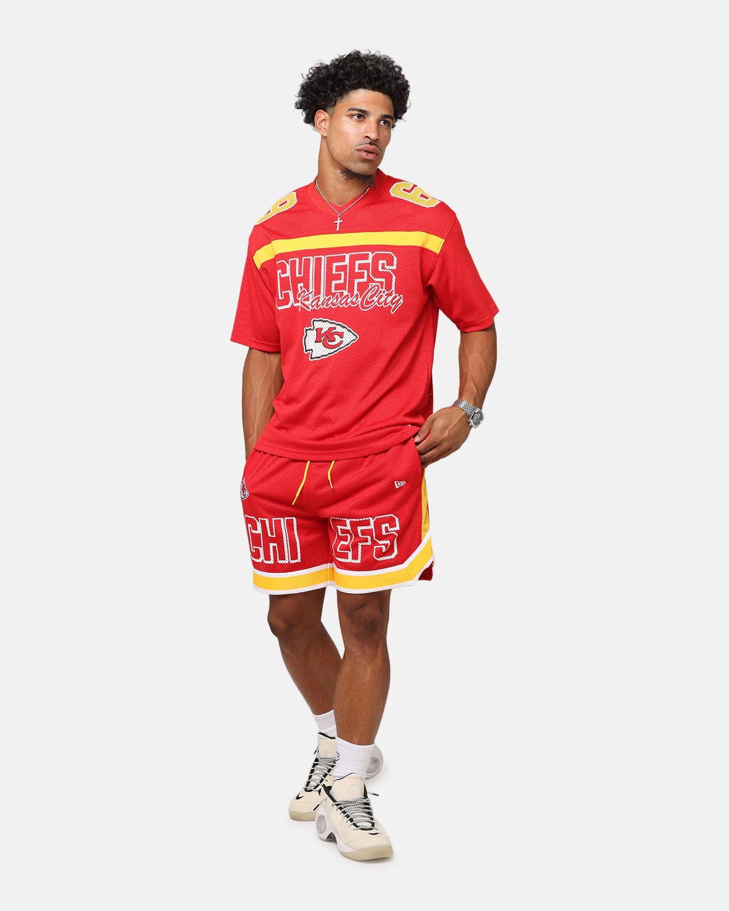 Easy Movement Fit New Era Kansas City Chiefs NFL Graphic Shorts Front Door Red