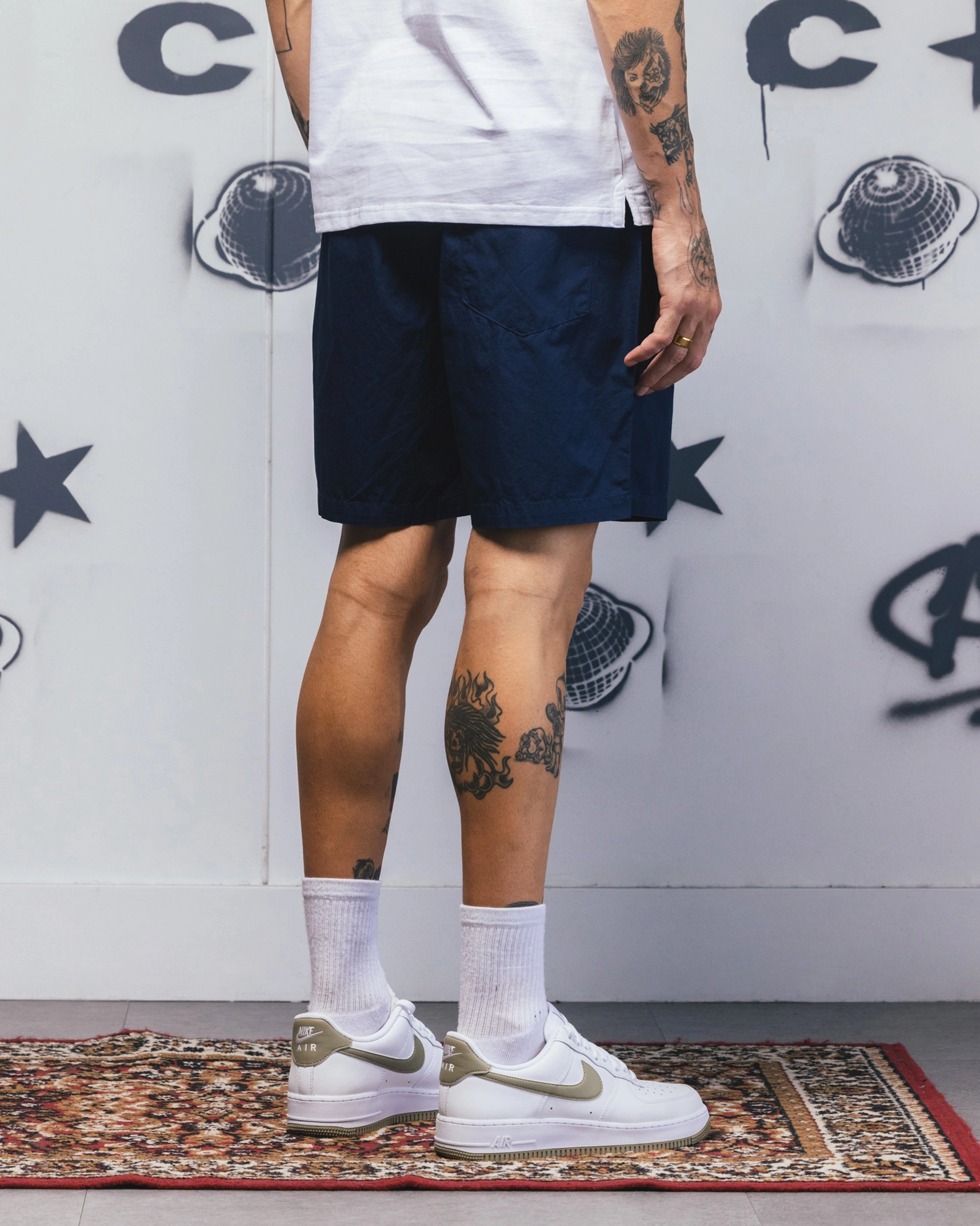 Neat Look Clean Aesthetic Carre C-Star Beach Shorts Navy