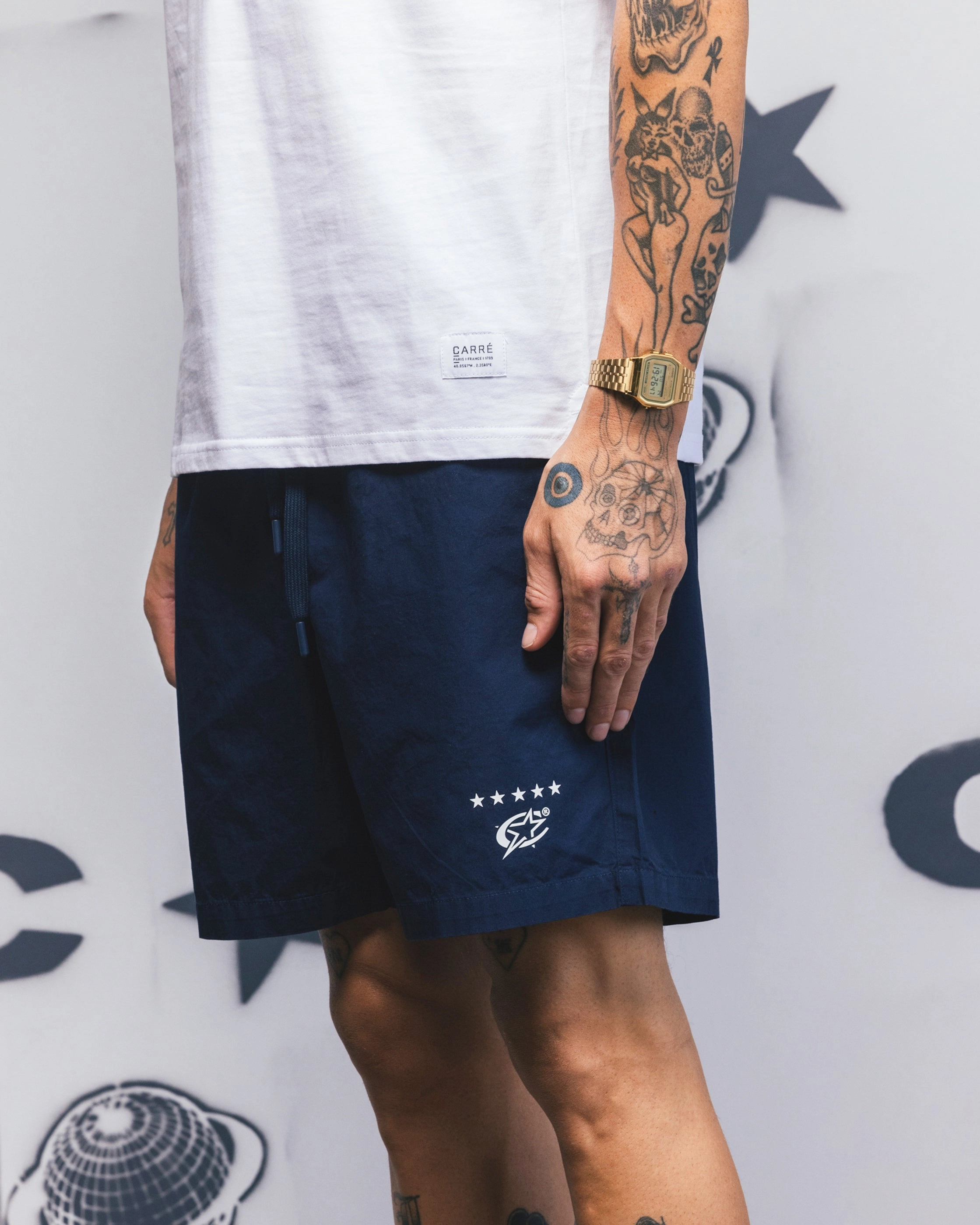 QuickAccessPockets Carre C-Star Beach Shorts Navy